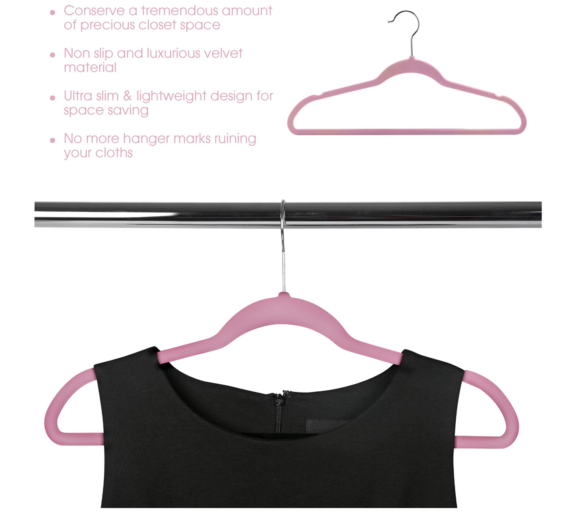 Elama 100Piece Set of Velvet HeavyDuty Hangers