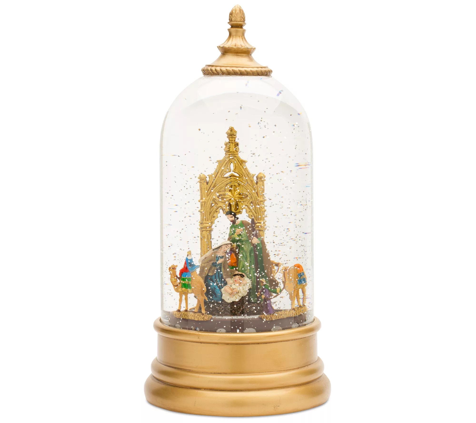 Melrose LED Snow Globe with Nativity Scene 10.5H