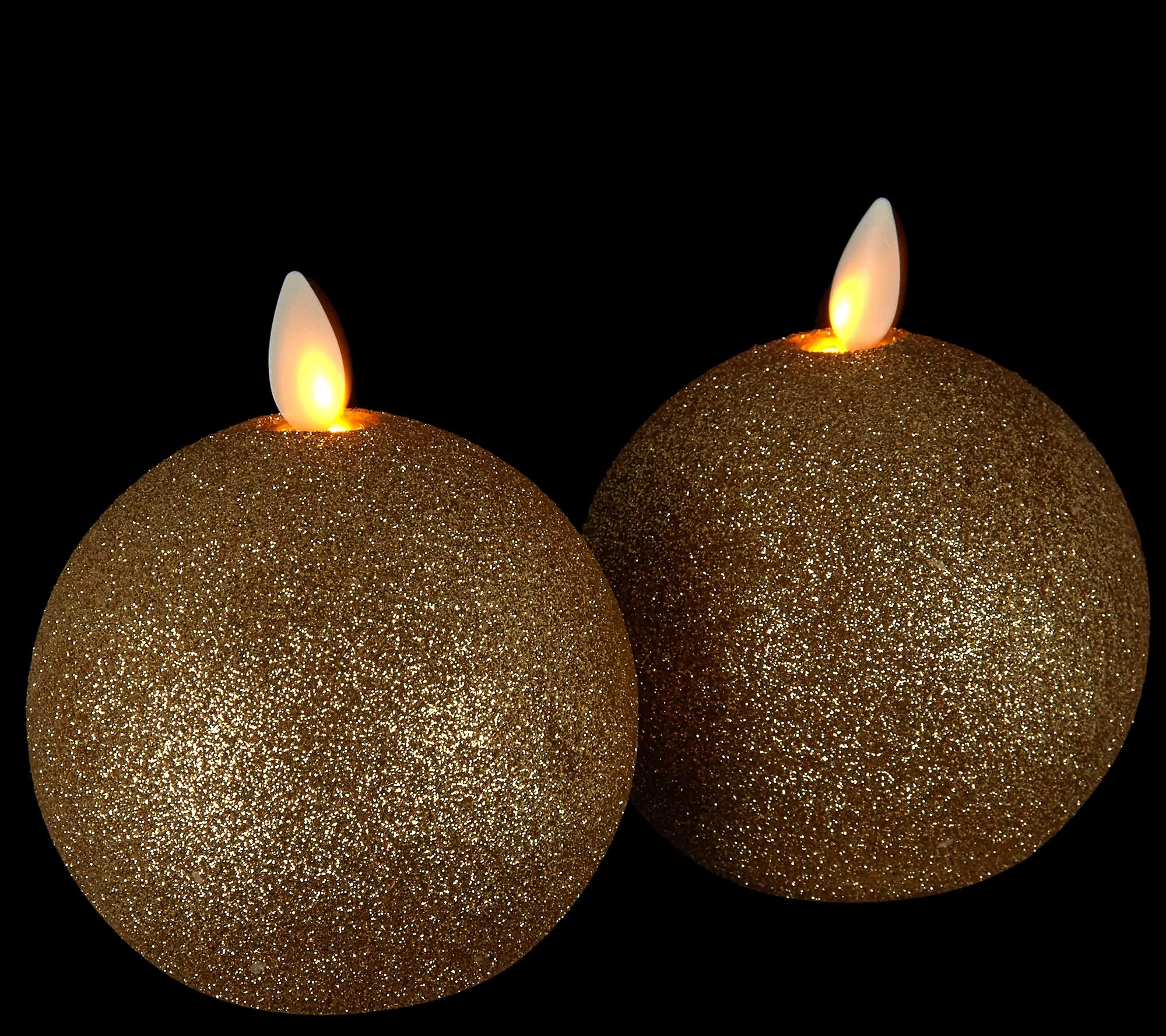 Luminara Set of (2) 3" Round Glitter Candles with Remote