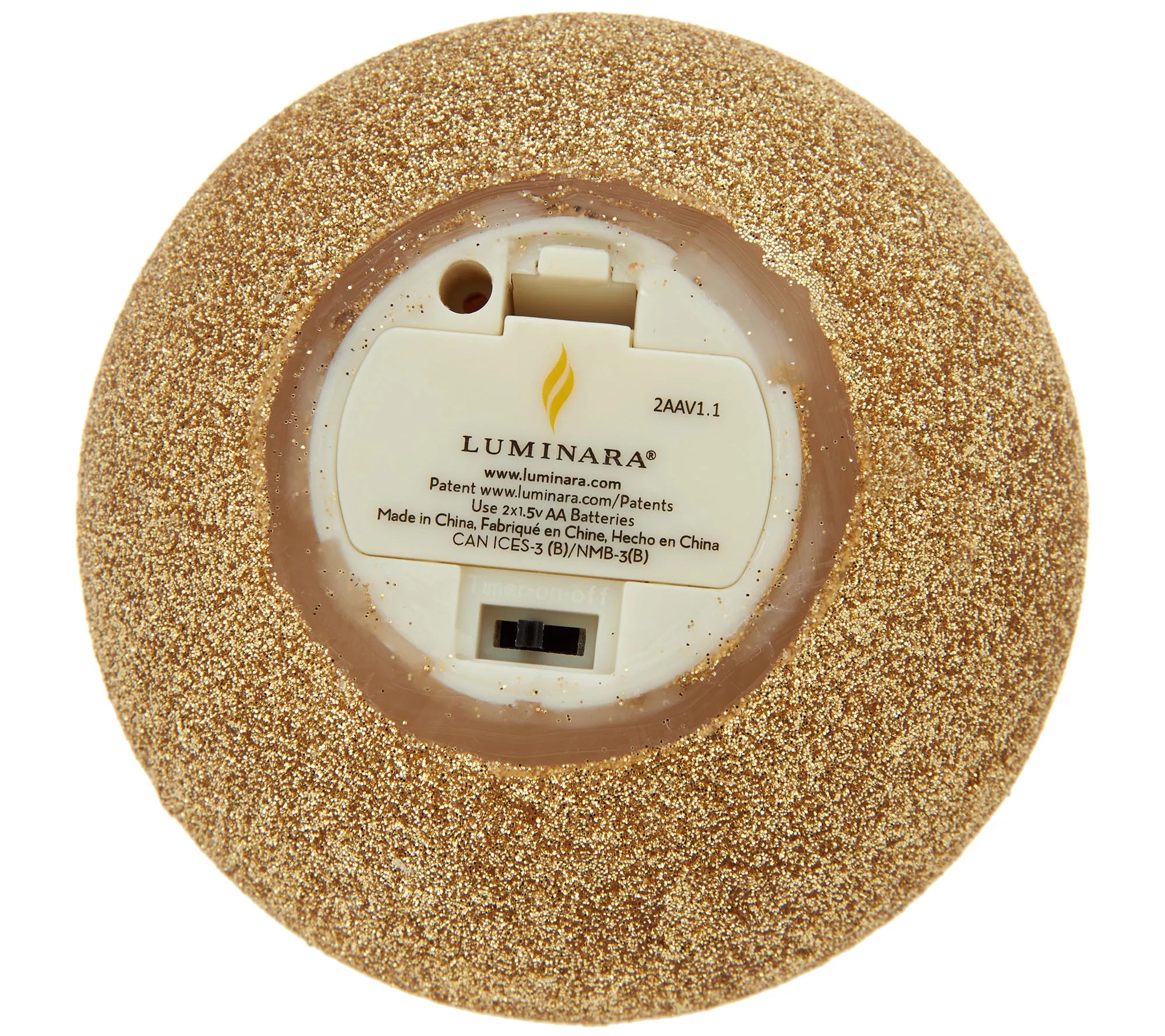 Luminara Set of (2) 3" Round Glitter Candles with Remote