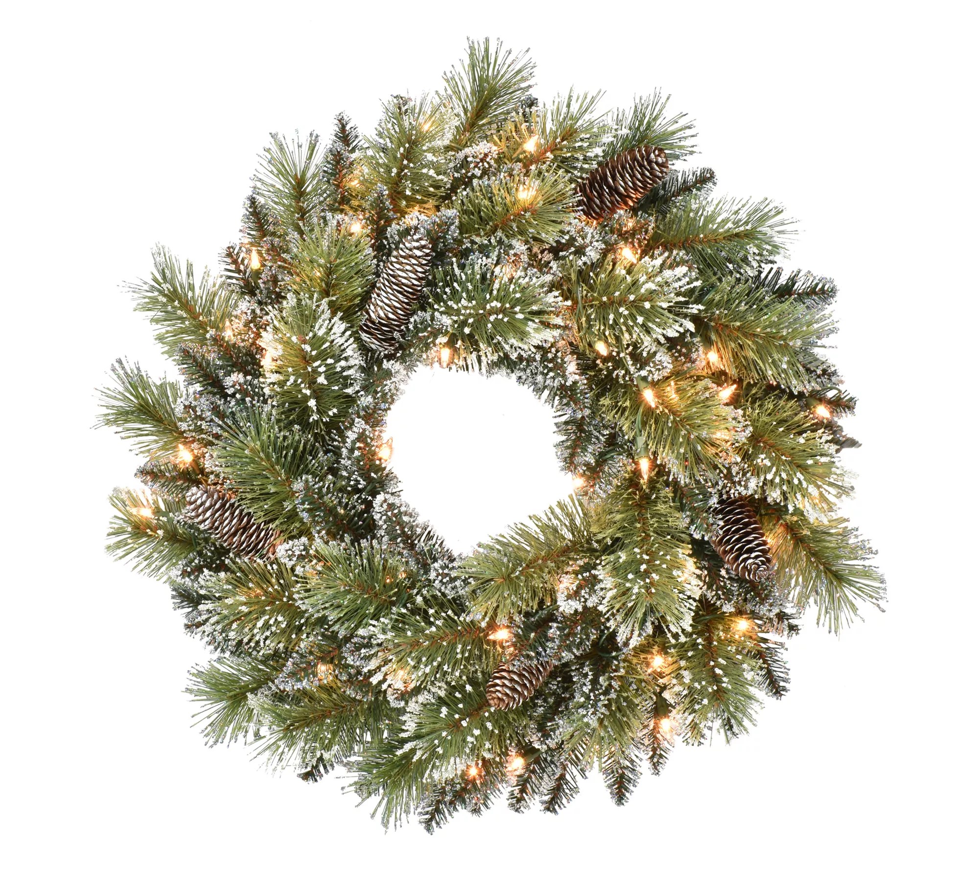 Puleo 24" PreLit Premium Decorated wreath, 50Lights