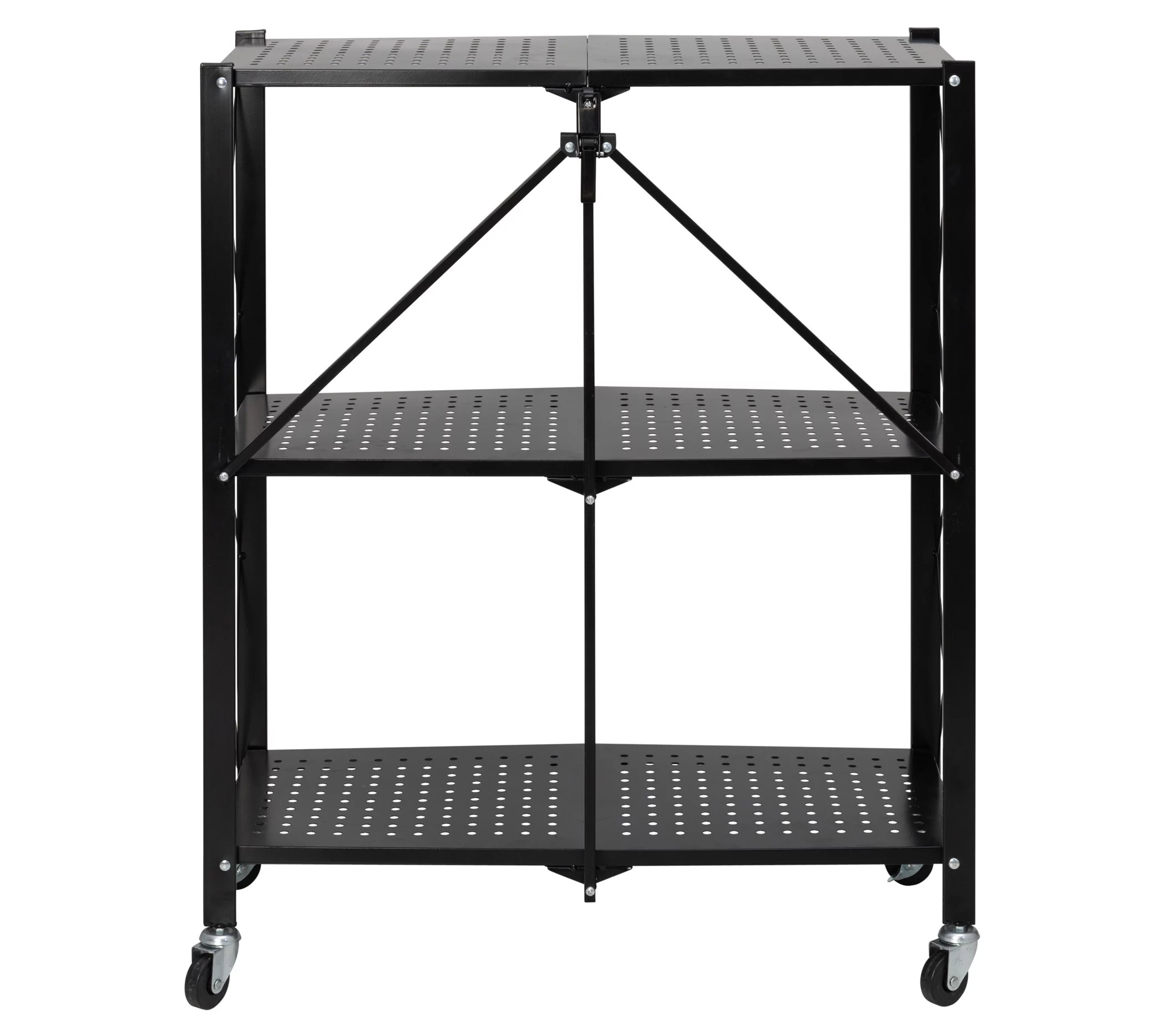 HoneyCanDo Collapsible 3Tier Metal Shelf on Wheels