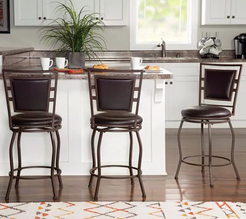 Linon Home Set of 3 Phoenix Adjustable Leg Counter/Bar Stools