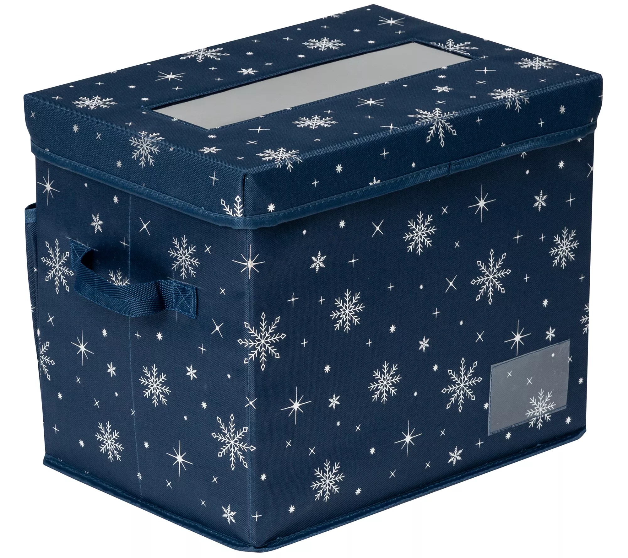 HoneyCanDo Deluxe 36Cube Ornament Storage Box, Navy