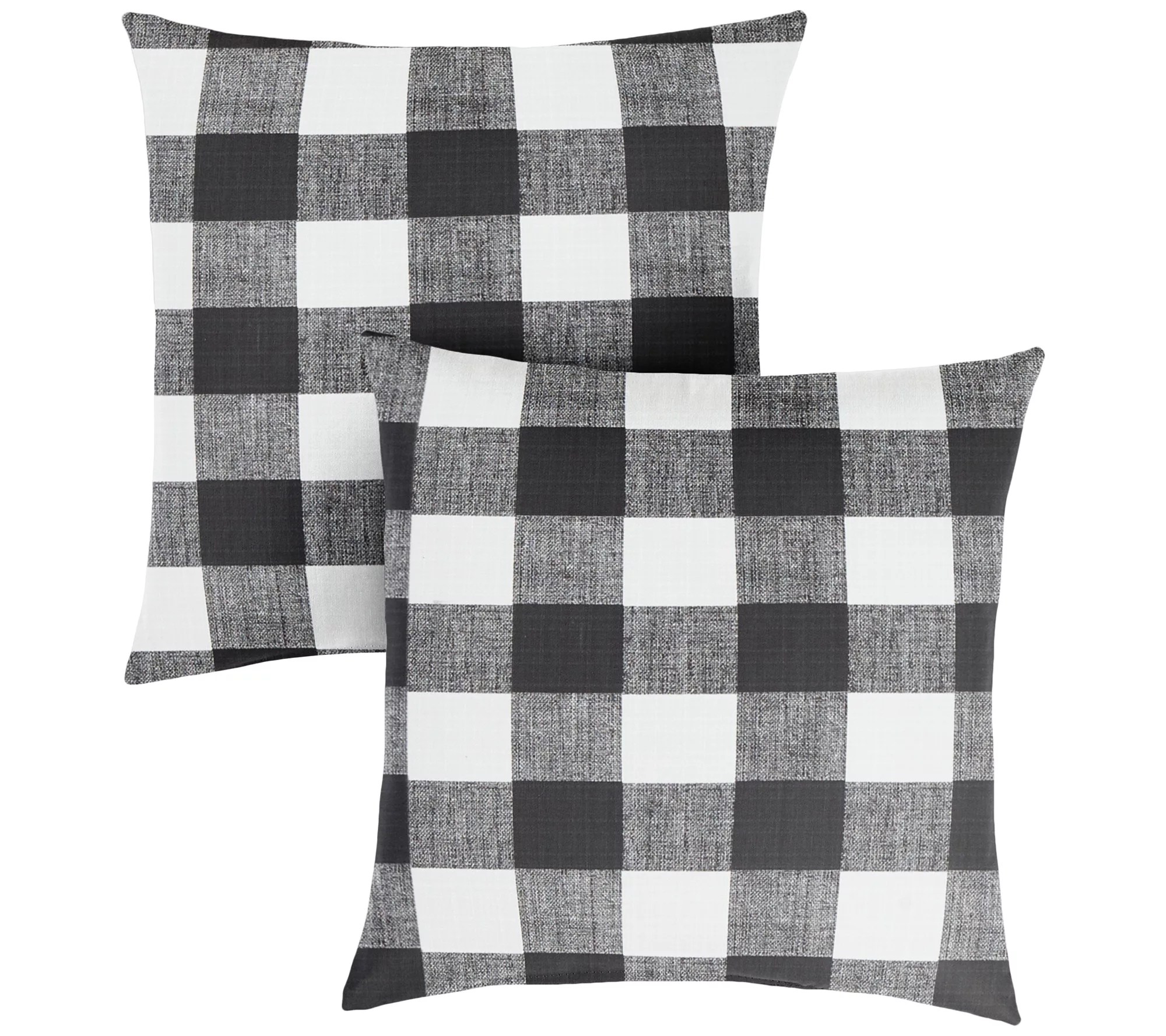 Set of 2 Indoor/Outdoor Buffalo Plaid Square Pillows
