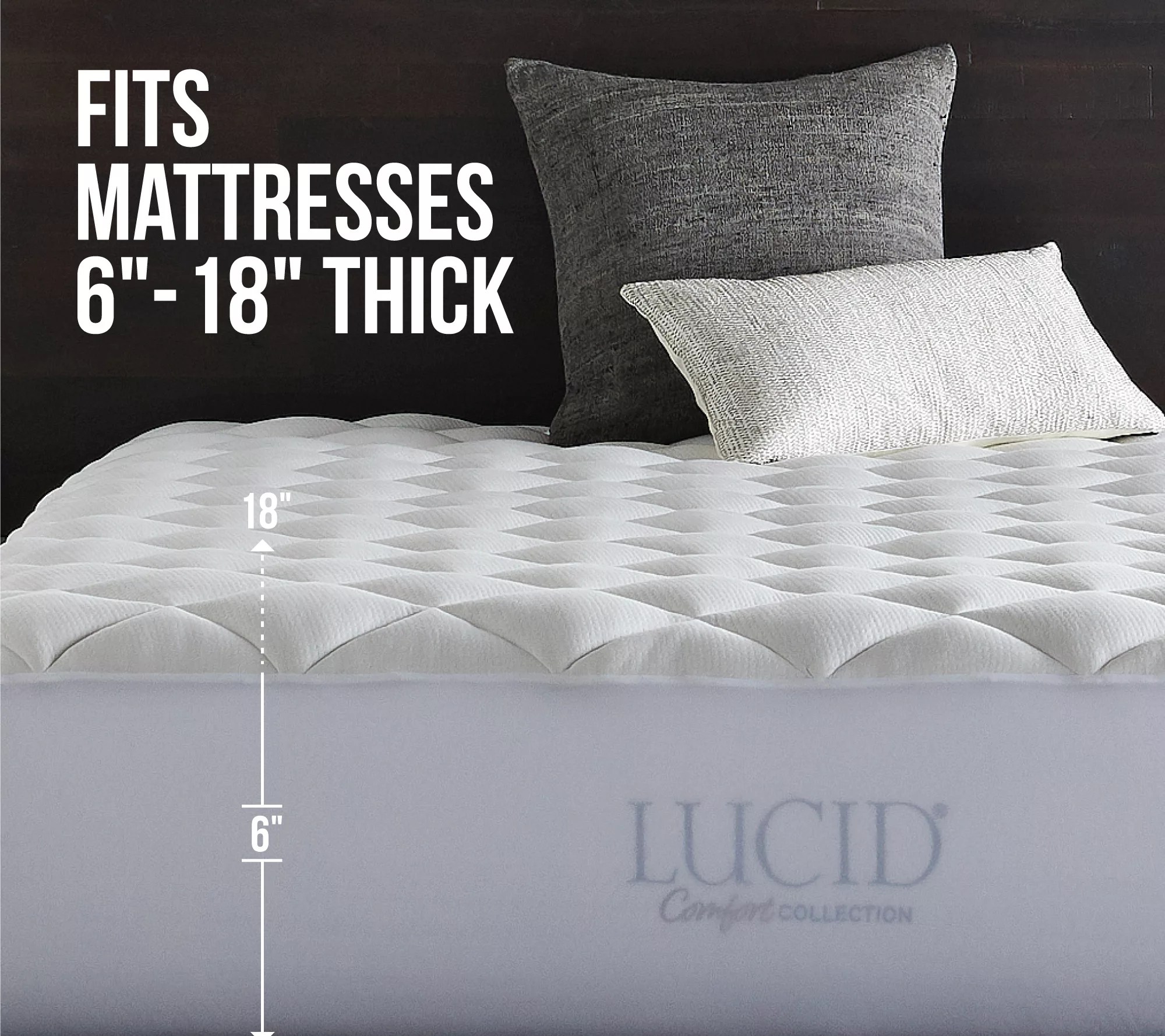 Lucid Comfort Collection Overfilled Mattress Pad King