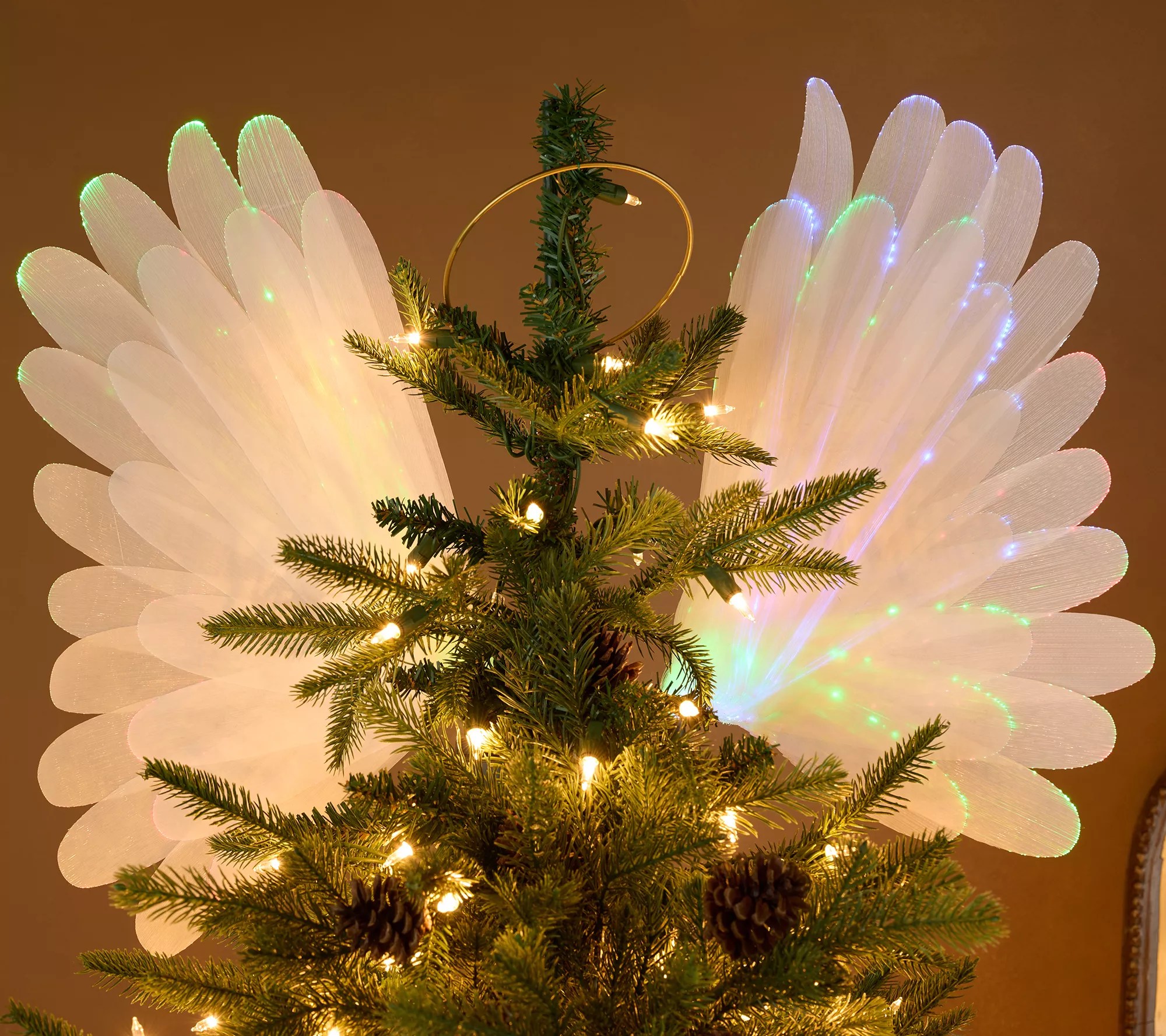 Mr. Christmas 18" Fiberoptic Angel Wings Tree Topper