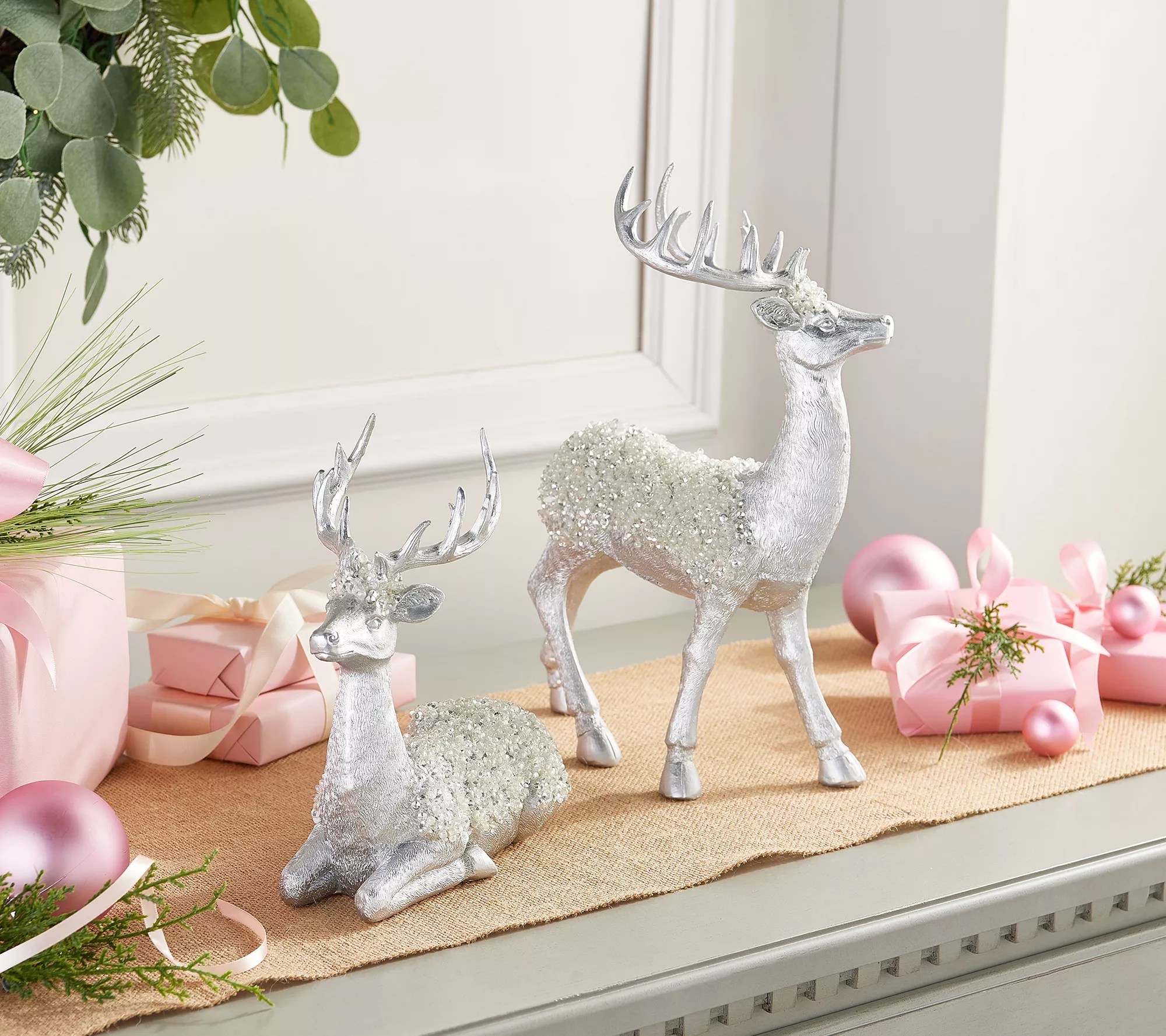 Simply Stunning Set of 2 Jeweled Reindeer by Janine Graff