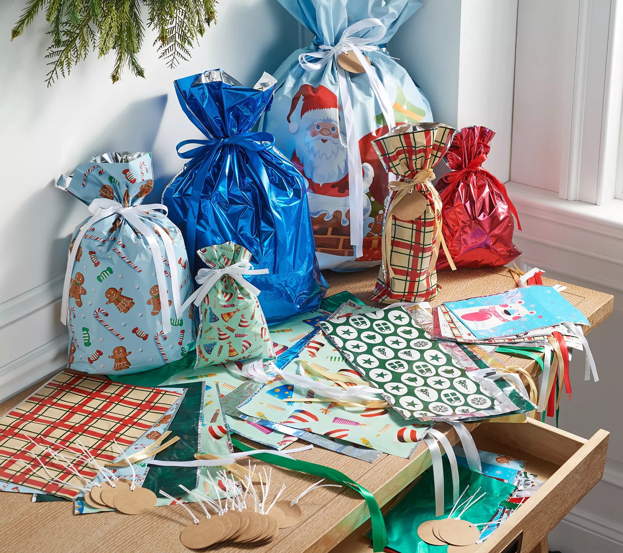 "As Is" Kringle Express 60Pc. Drawstring Gift Bag Set