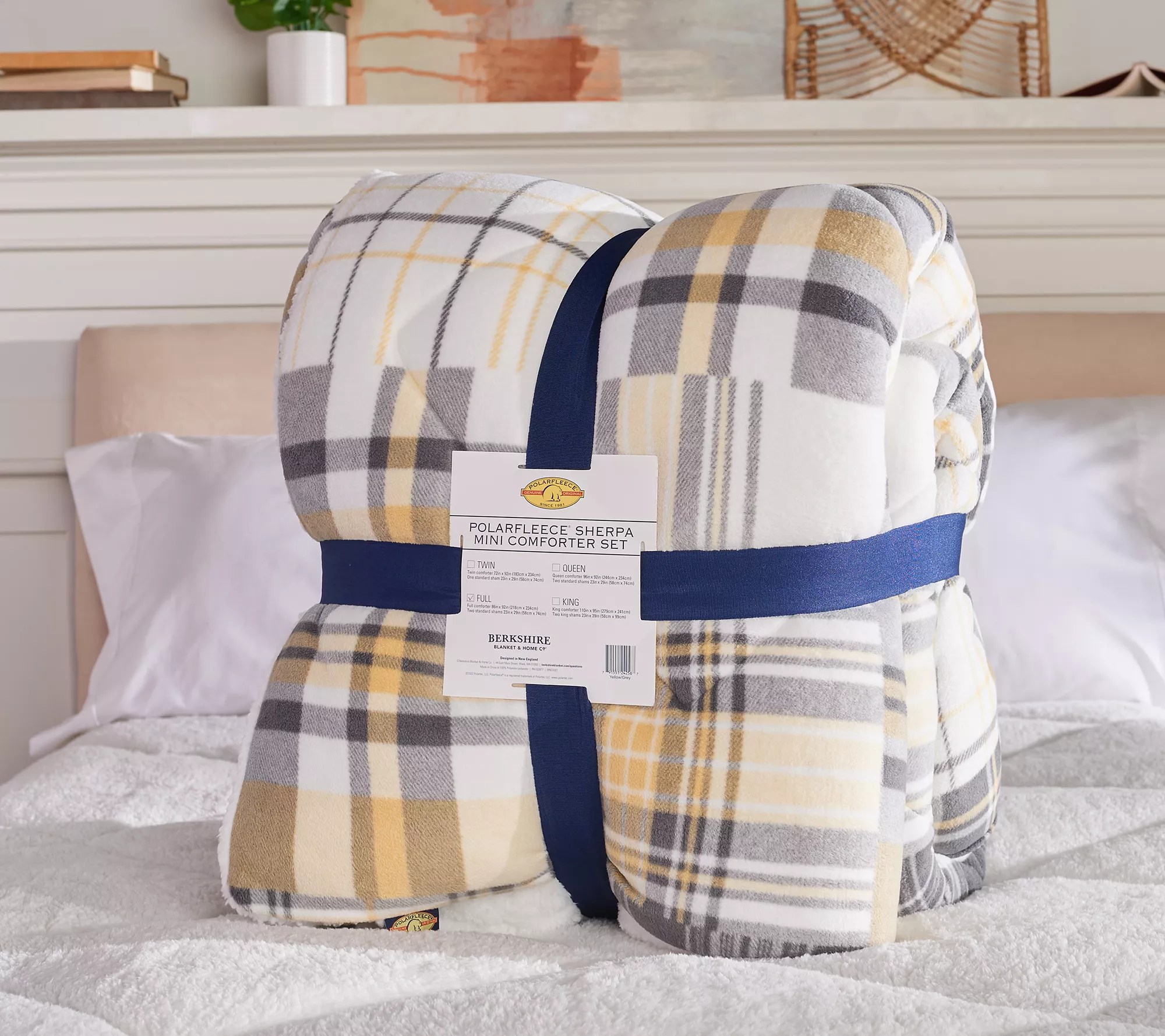 Berkshire Sebastian Plaid Cozy Reversible Comforter Set Queen
