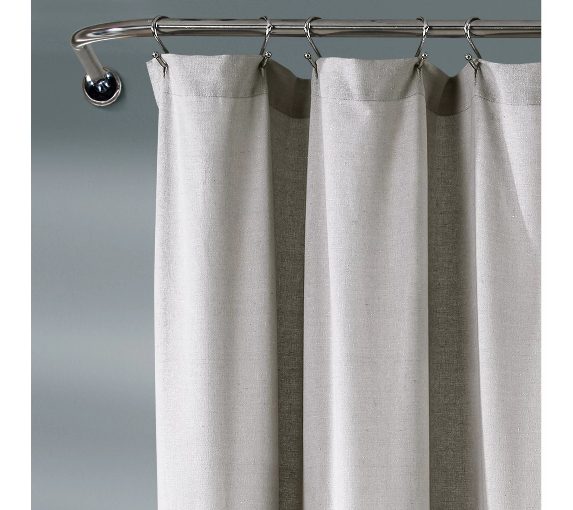 Linen Button Shower Curtain 72" x 84" by Lush Decor