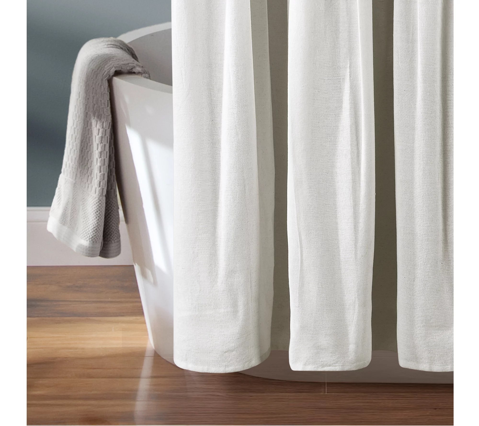 Linen Button Shower Curtain 72" x 84" by Lush Decor