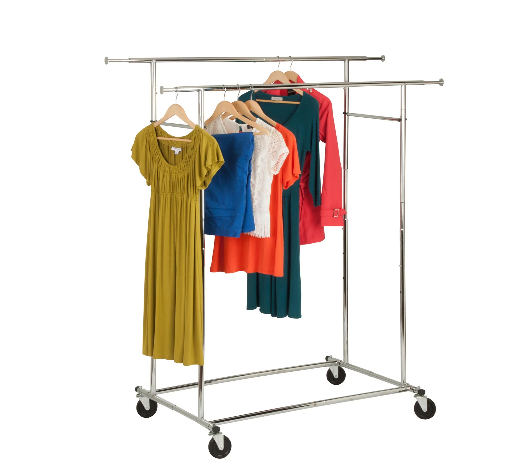 Honey Can Do Dual Collapsible Chrome Garment Rack