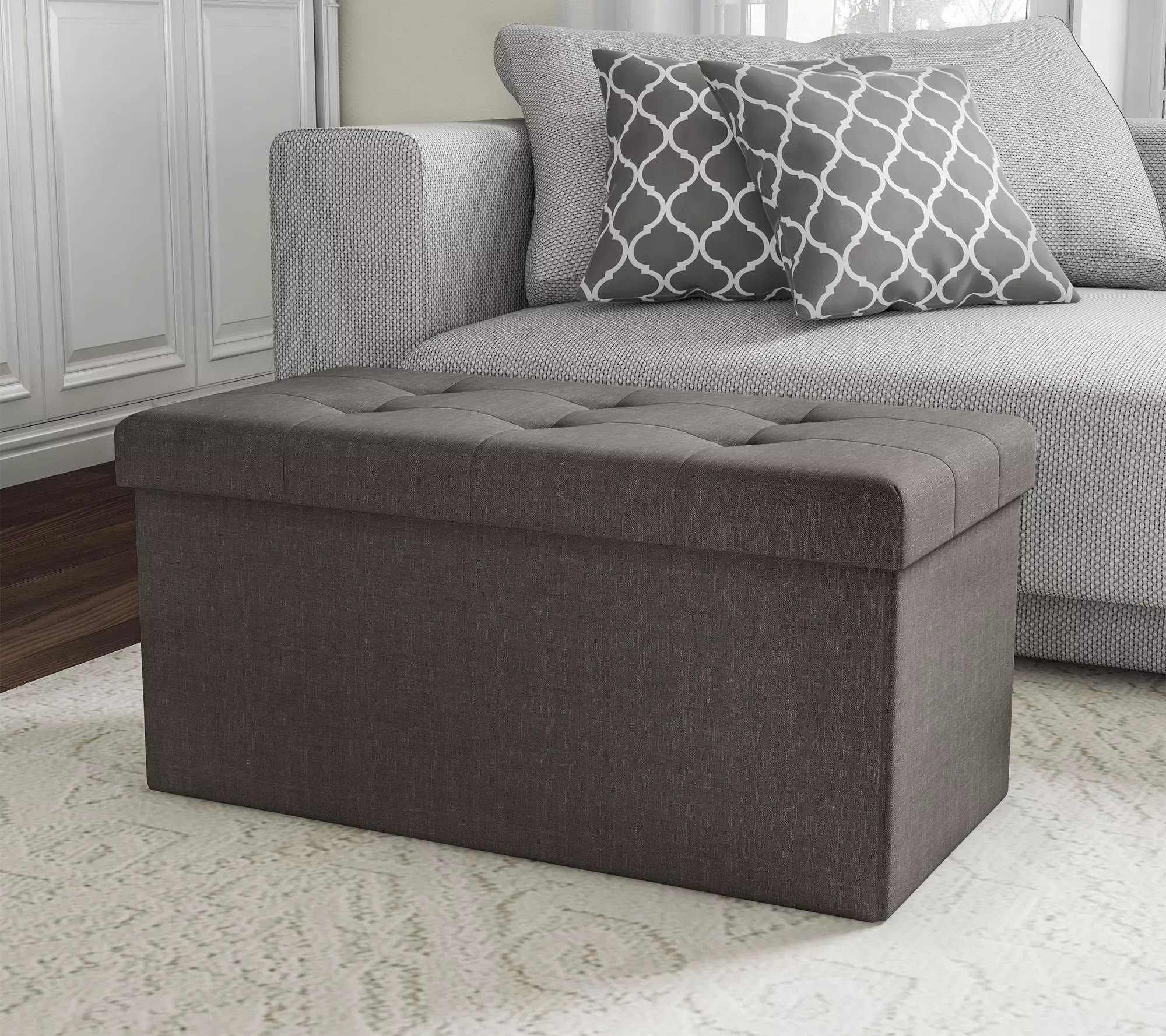Foldable Storage Bench Ottoman