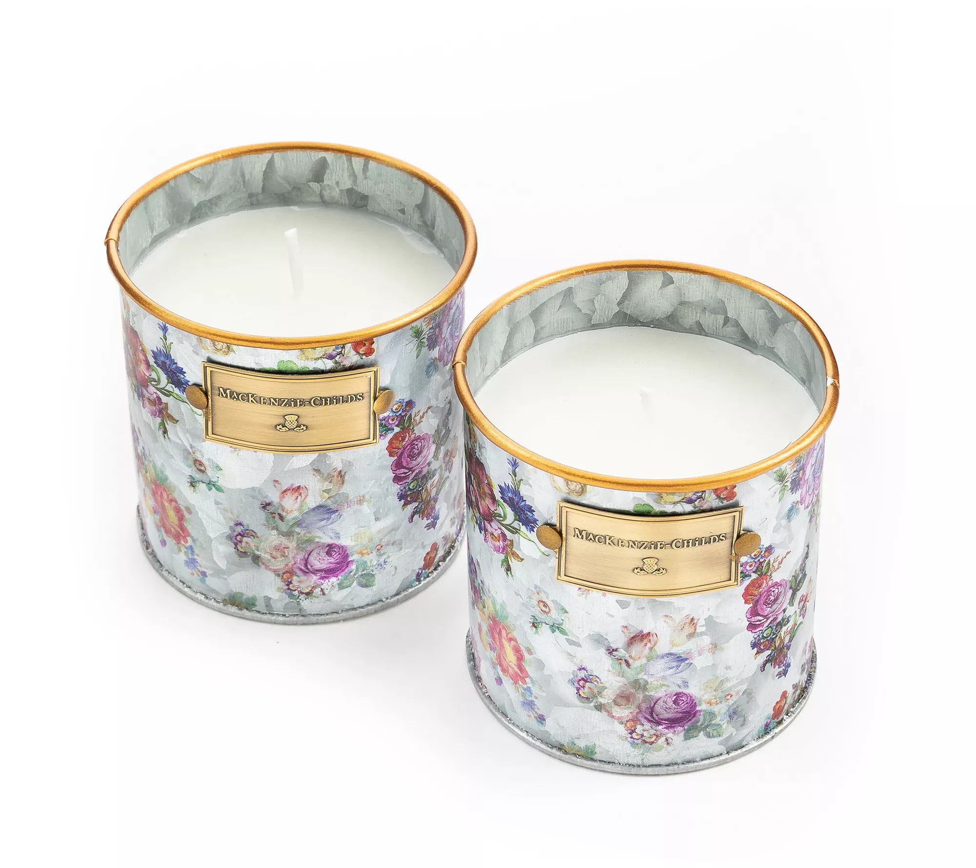 Mackenzie Childs Set of 2 9oz Citronella Flower Candles