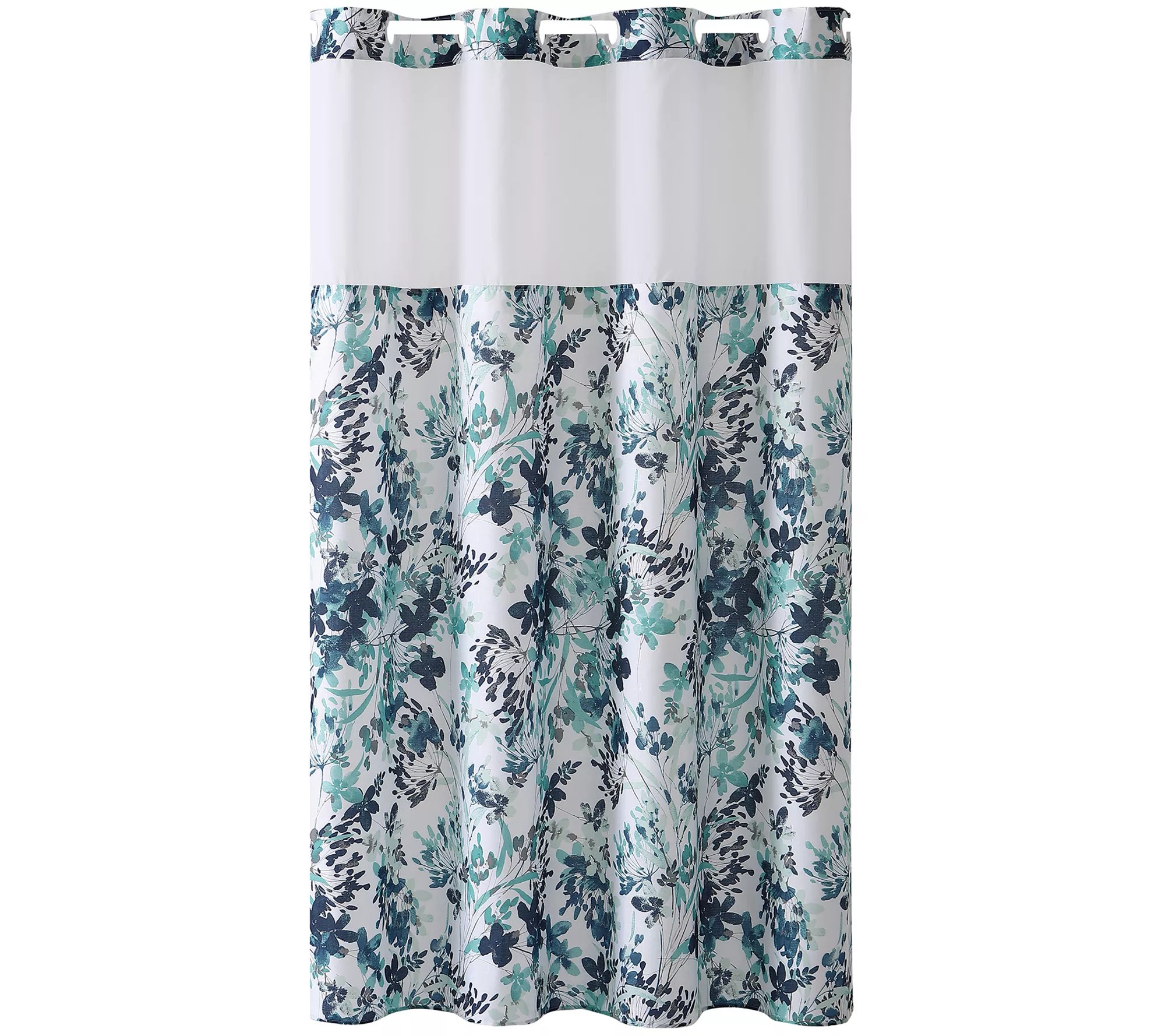 Hookless Watercolor Floral Print Shower Curtain