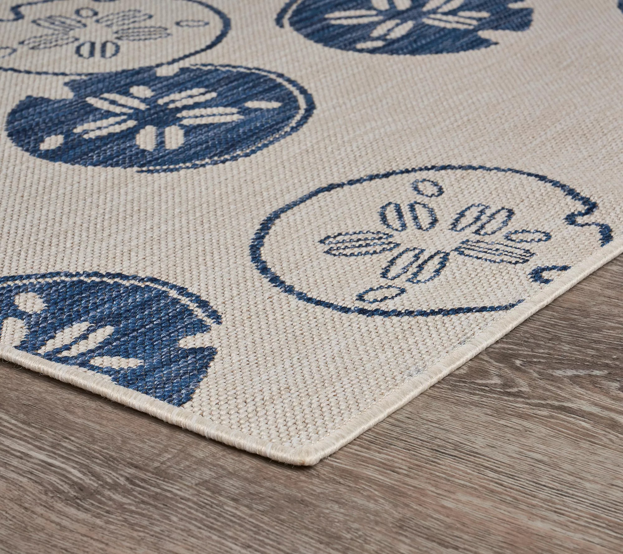 Ox Bay Navy Sand Dollars Indoor/Outdoor Rug 7'10" x 9'10"