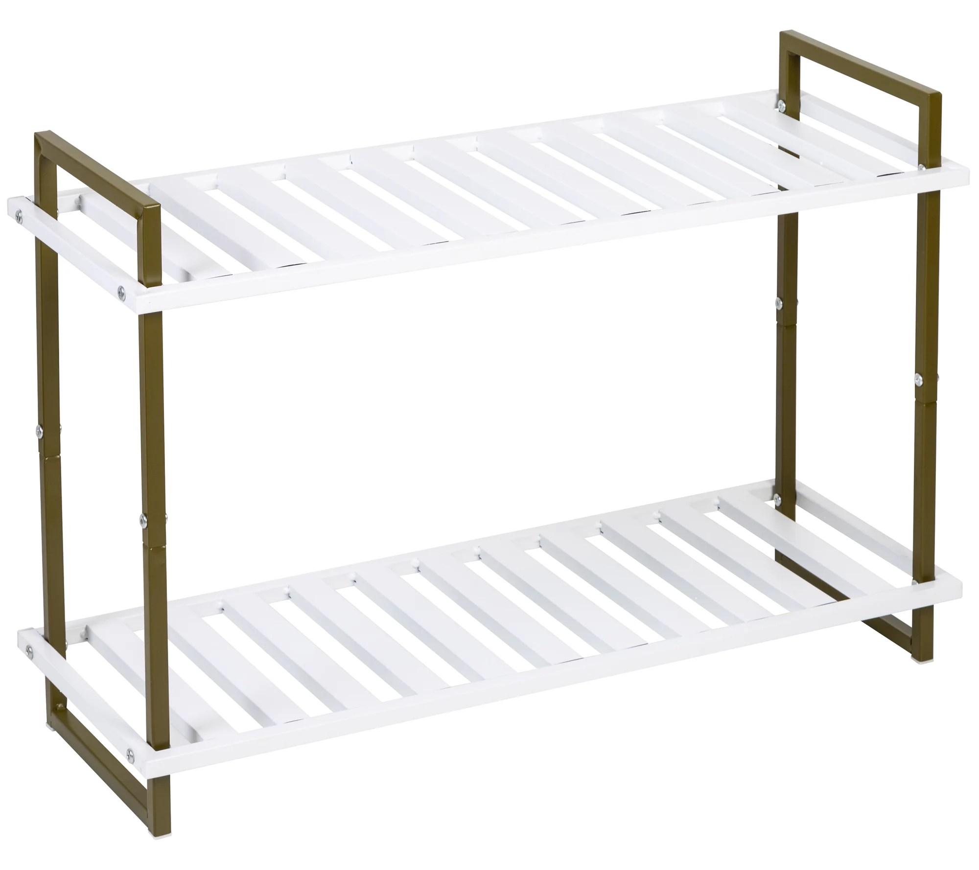 HoneyCanDo 2Tier Tubular Metal Shoe Rack