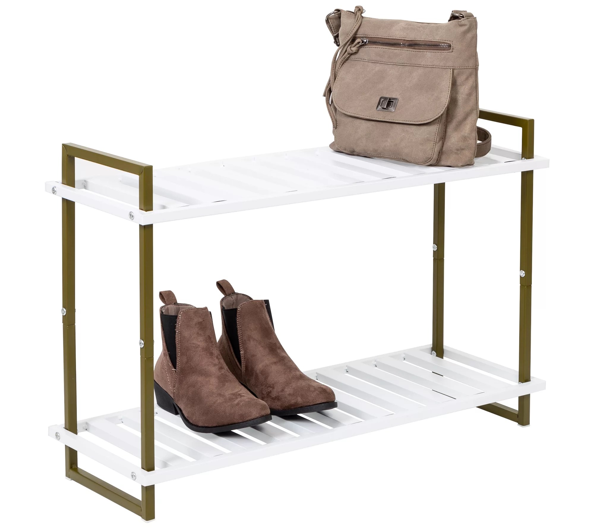 HoneyCanDo 2Tier Tubular Metal Shoe Rack