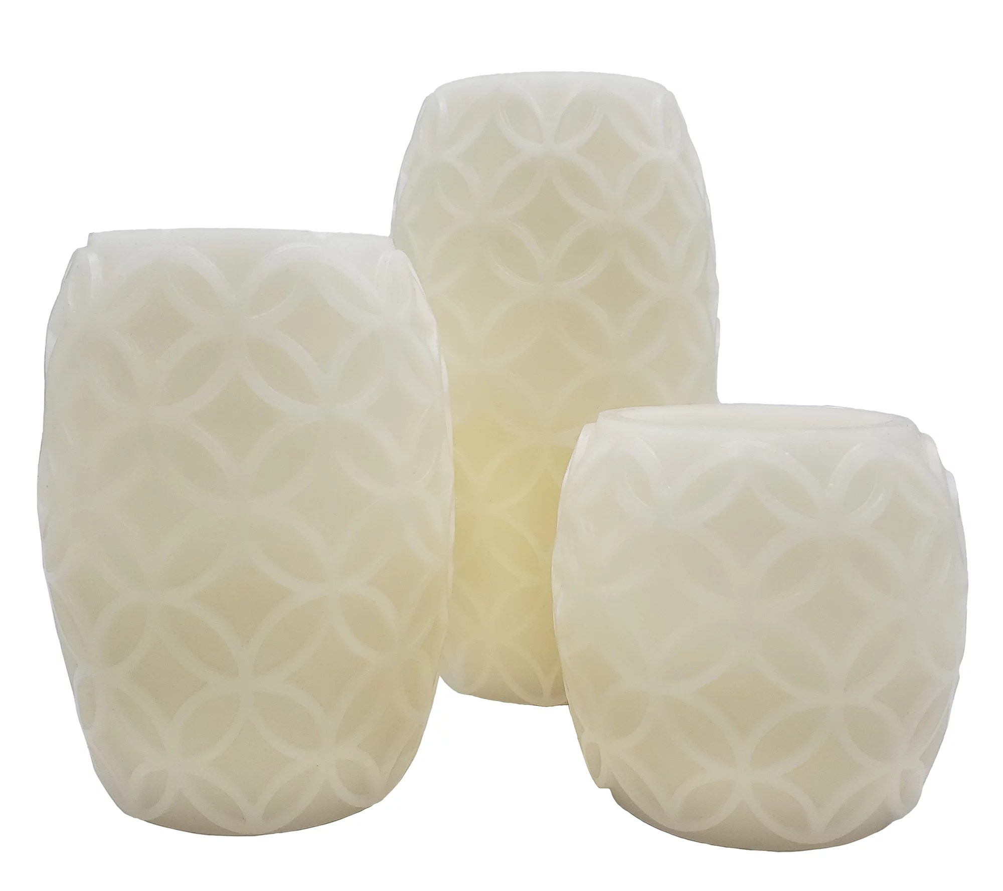 LumaBase 3ct BatteryOperated Textured Wax LED Candles