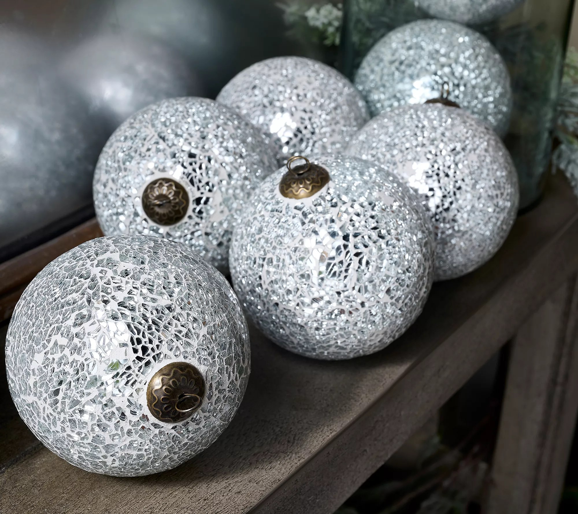 Primrose Hill Set of 9 Mercury Glass Ornaments