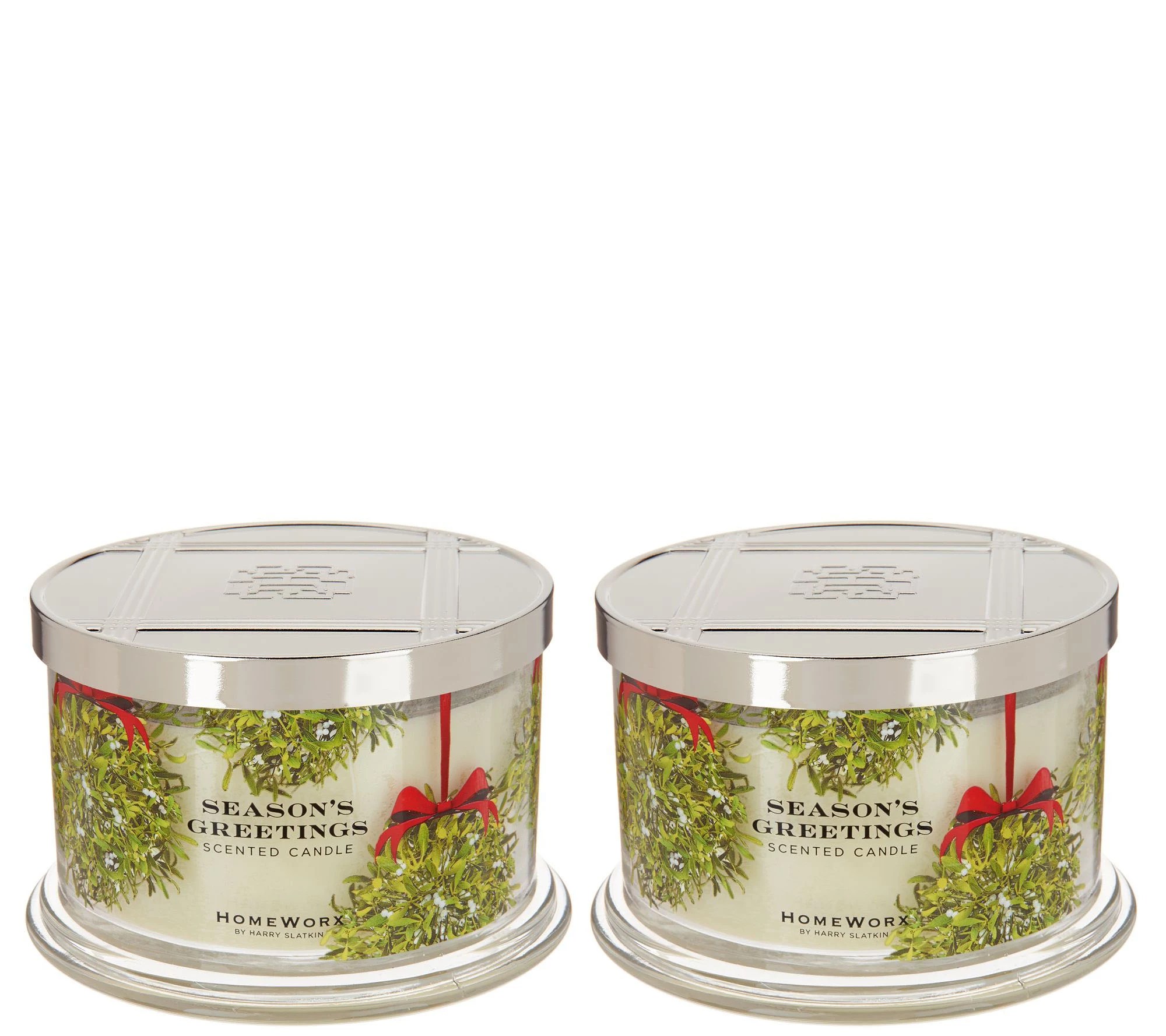 HomeWorx by Harry Slatkin Set of 2 Season Greetings 4Wick Candle