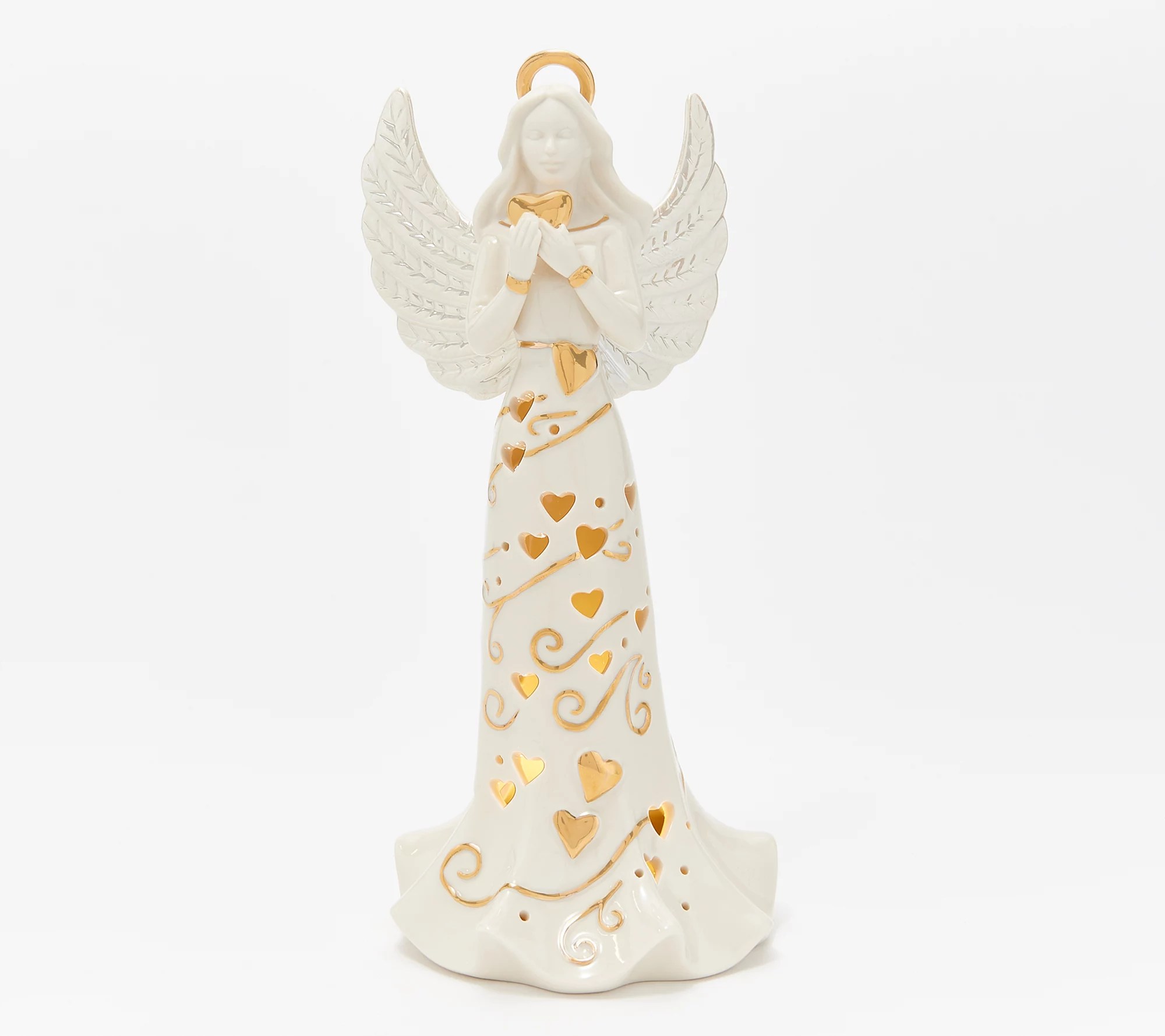 (QVC) QVC2 Lenox Porcelain Illuminated Guardian Angel with 24k Gold