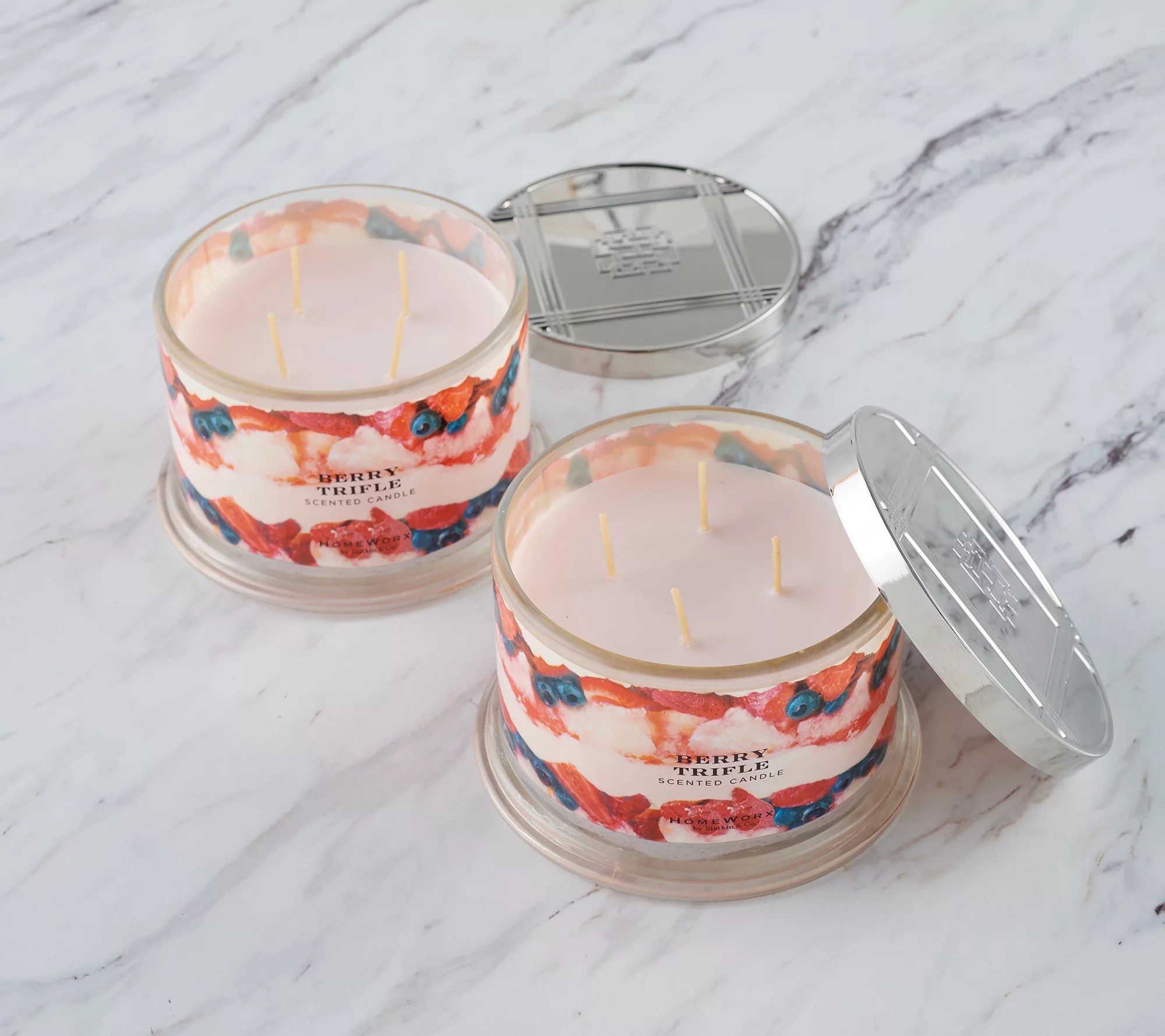 HomeWorx by Slatkin & Co. S/2 Berry Trifle 18oz Candles