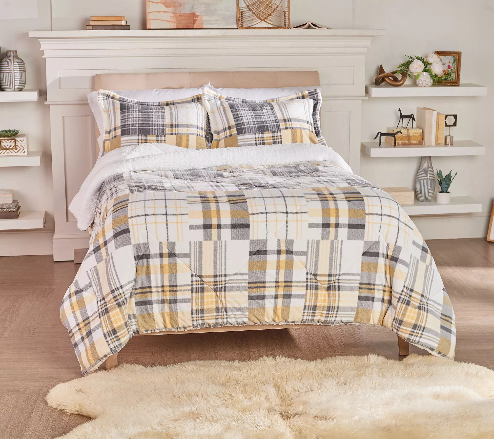 Berkshire Blanket Sebastian Plaid Cozy Reversible Comforter Set