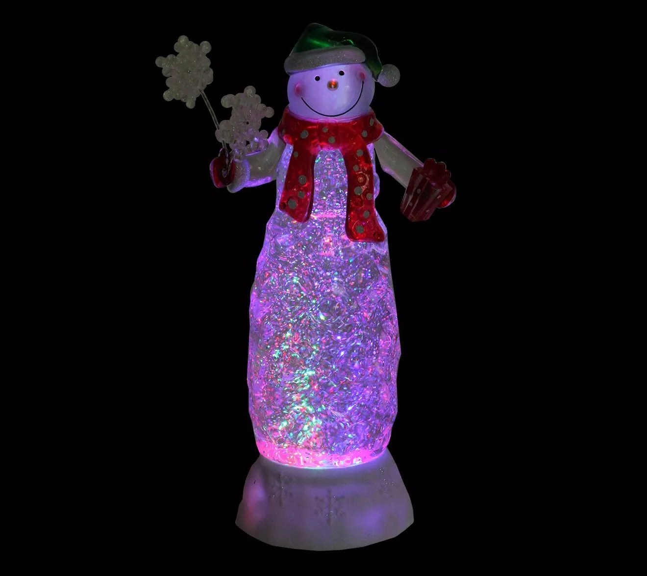 Northlight 11" Swirling Glitter LED Lighted Snowman w/Gift