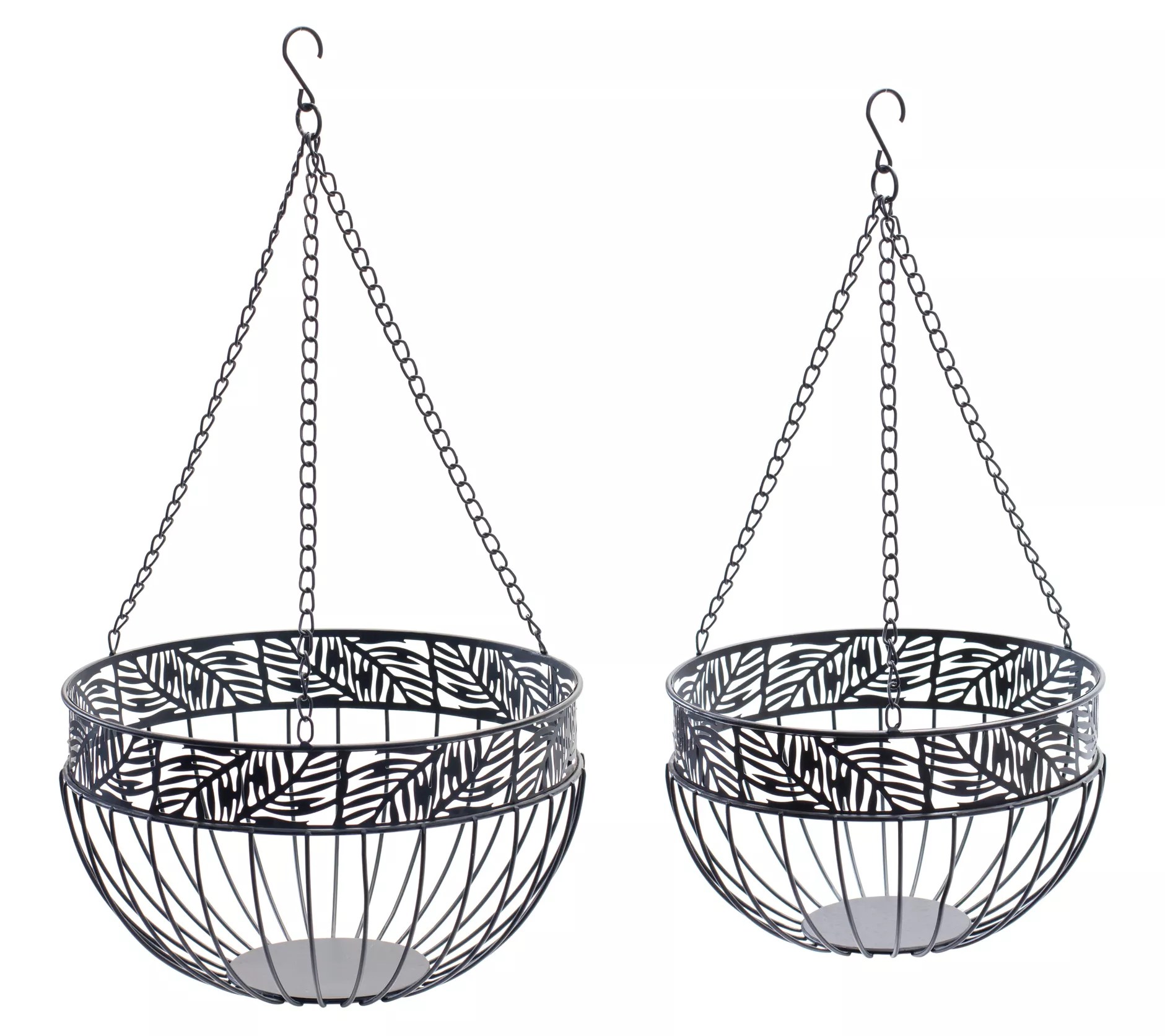 Melrose Hanging Metal Basket Planter Set of Two