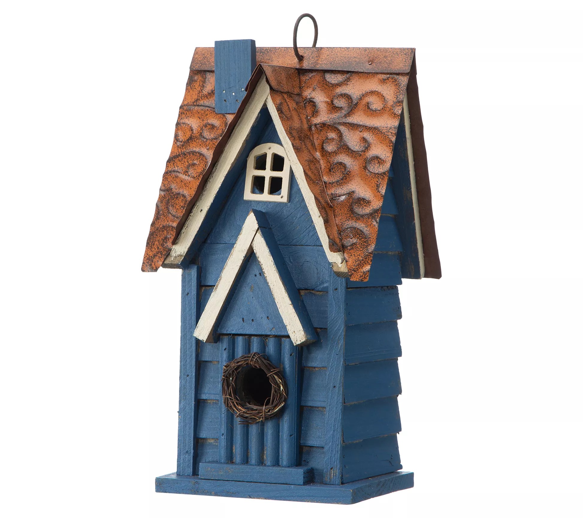 Glitzhome 12"H New England Cottage Wood Birdhouse
