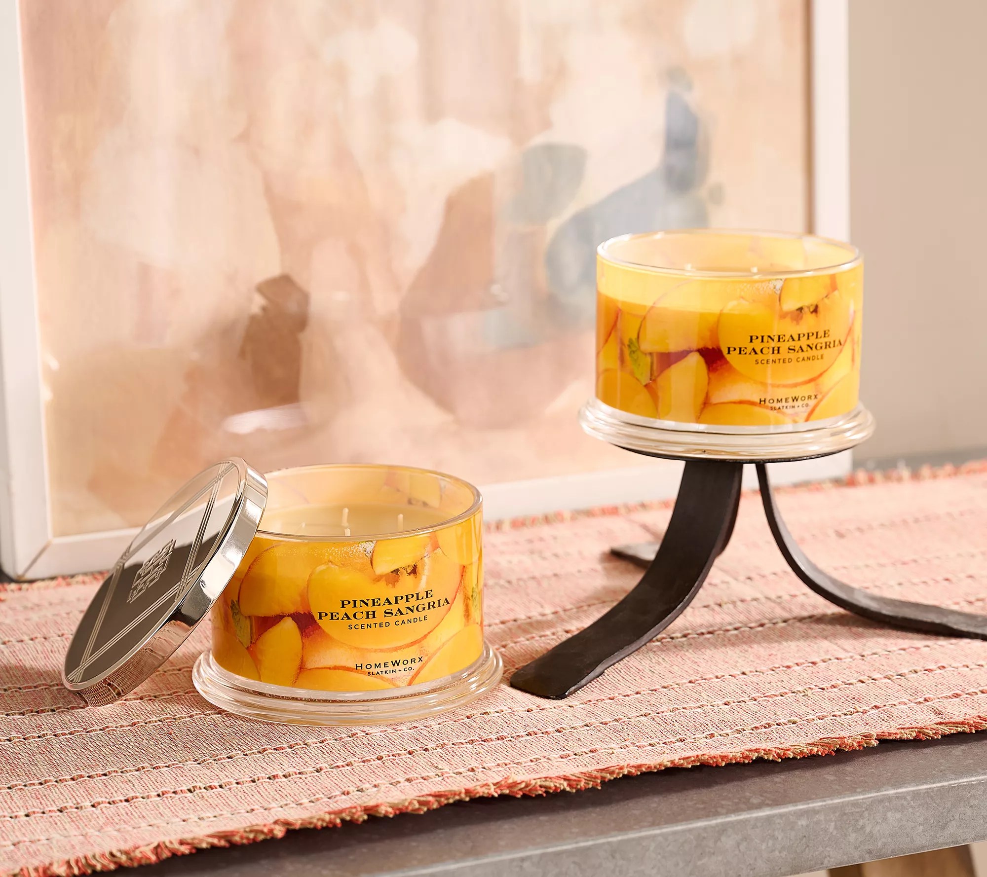 HomeWorx by Slatkin & Co. Set of 2 18oz Pineapple Peach Sangria Candles