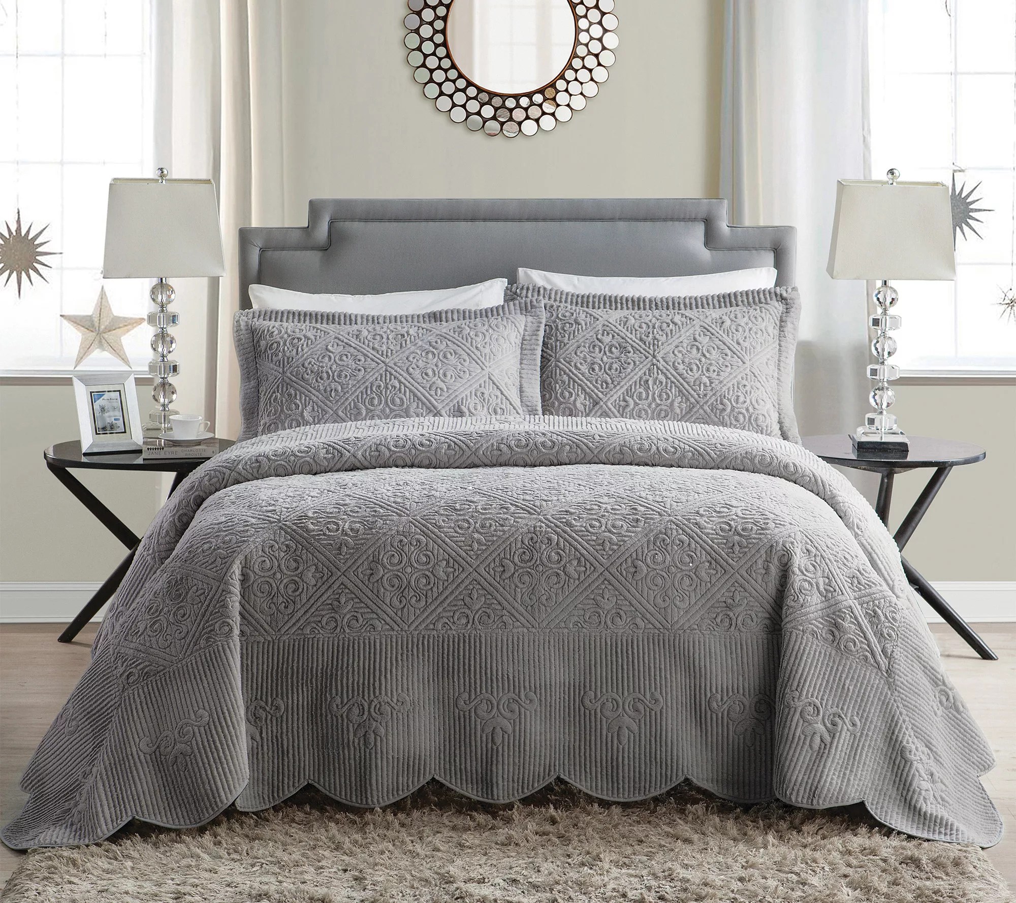 VCNY Home Westland Quilted Plush Bedspread Set,King