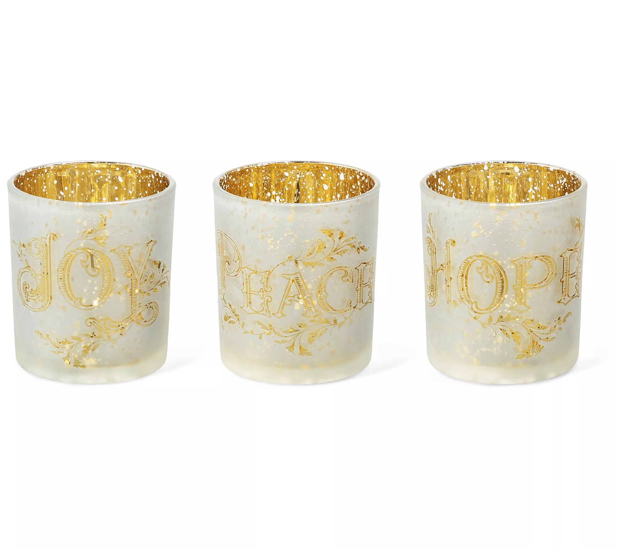 Glitzhome S/3 Glass Votive/Pillar Candle Holders