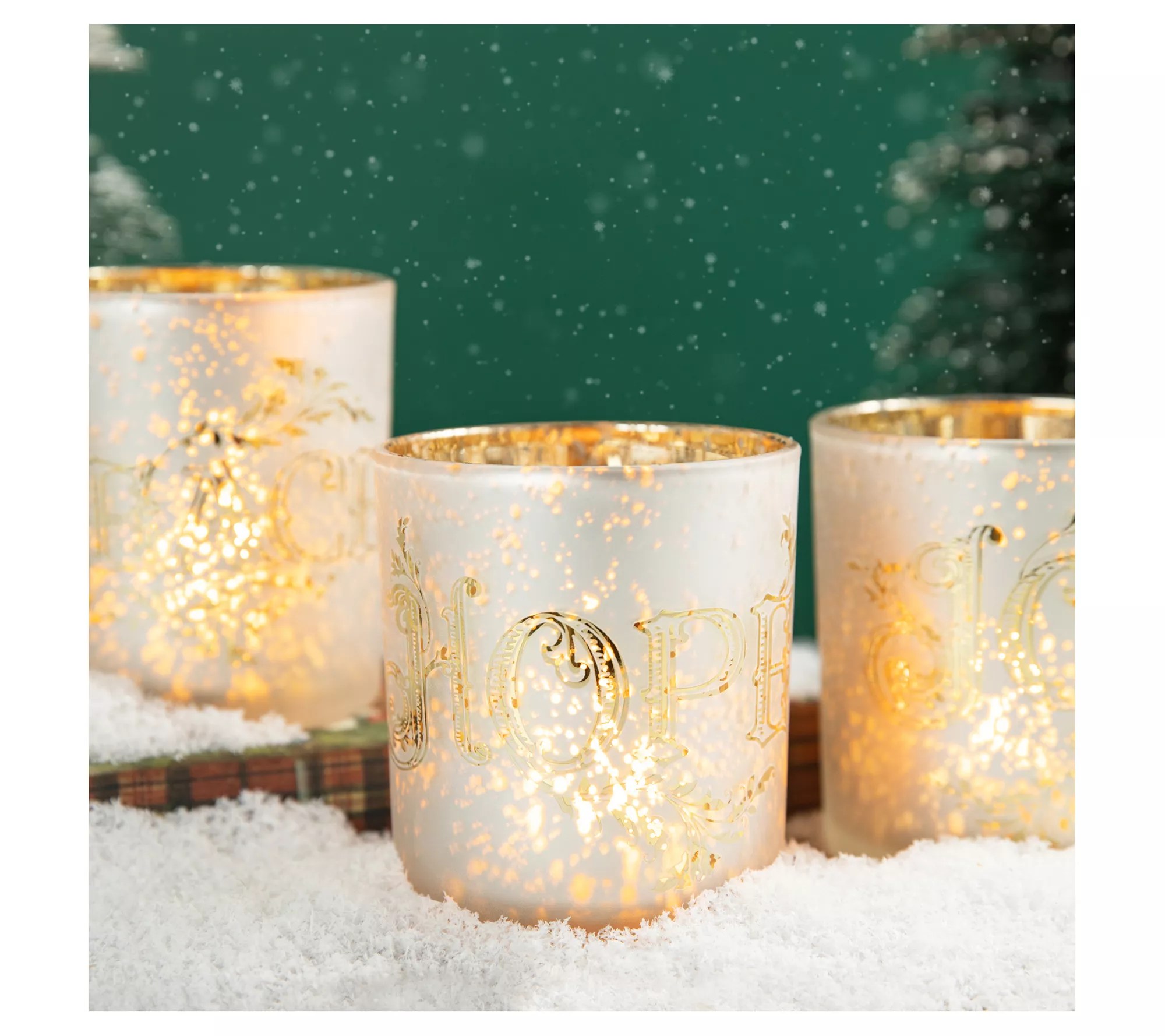 Glitzhome S/3 Glass Votive/Pillar Candle Holders