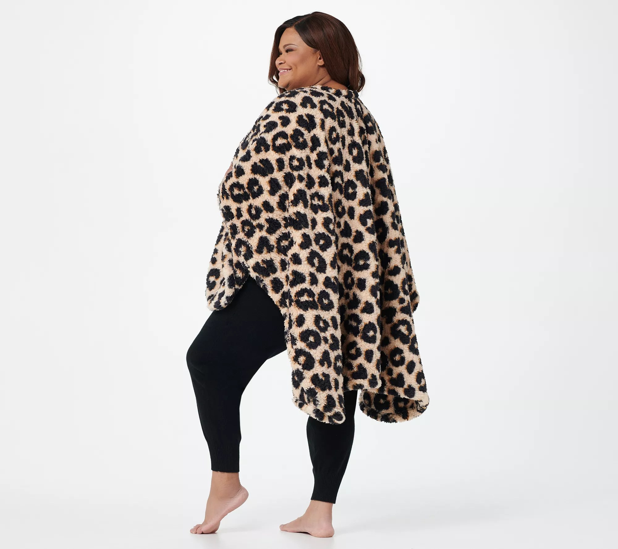 Berkshire Blanket Double Sided Printed Sherpa Cape Wrap