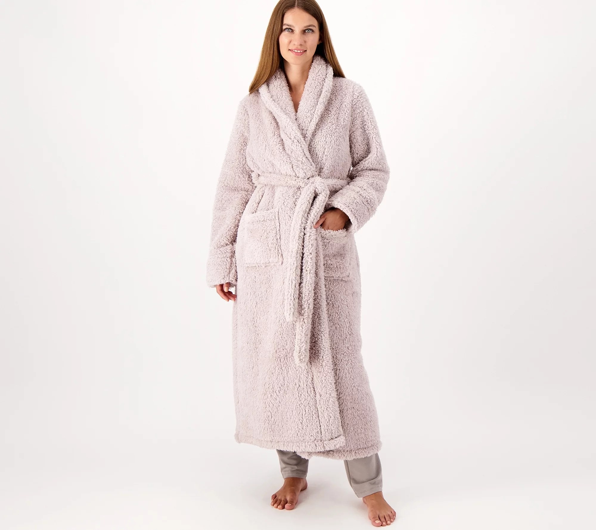 Berkshire DoubleSided LongLine Sherpa Robe w/ Shawl Collar