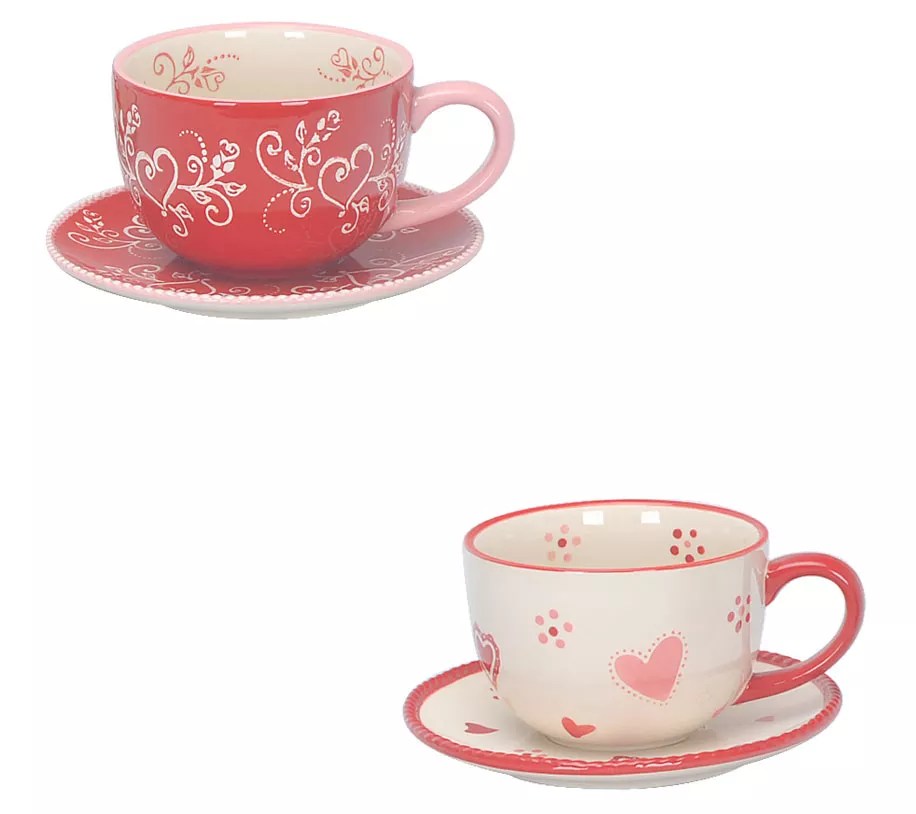 Temptations Seasonal Set of 2 Teacups with Saucers