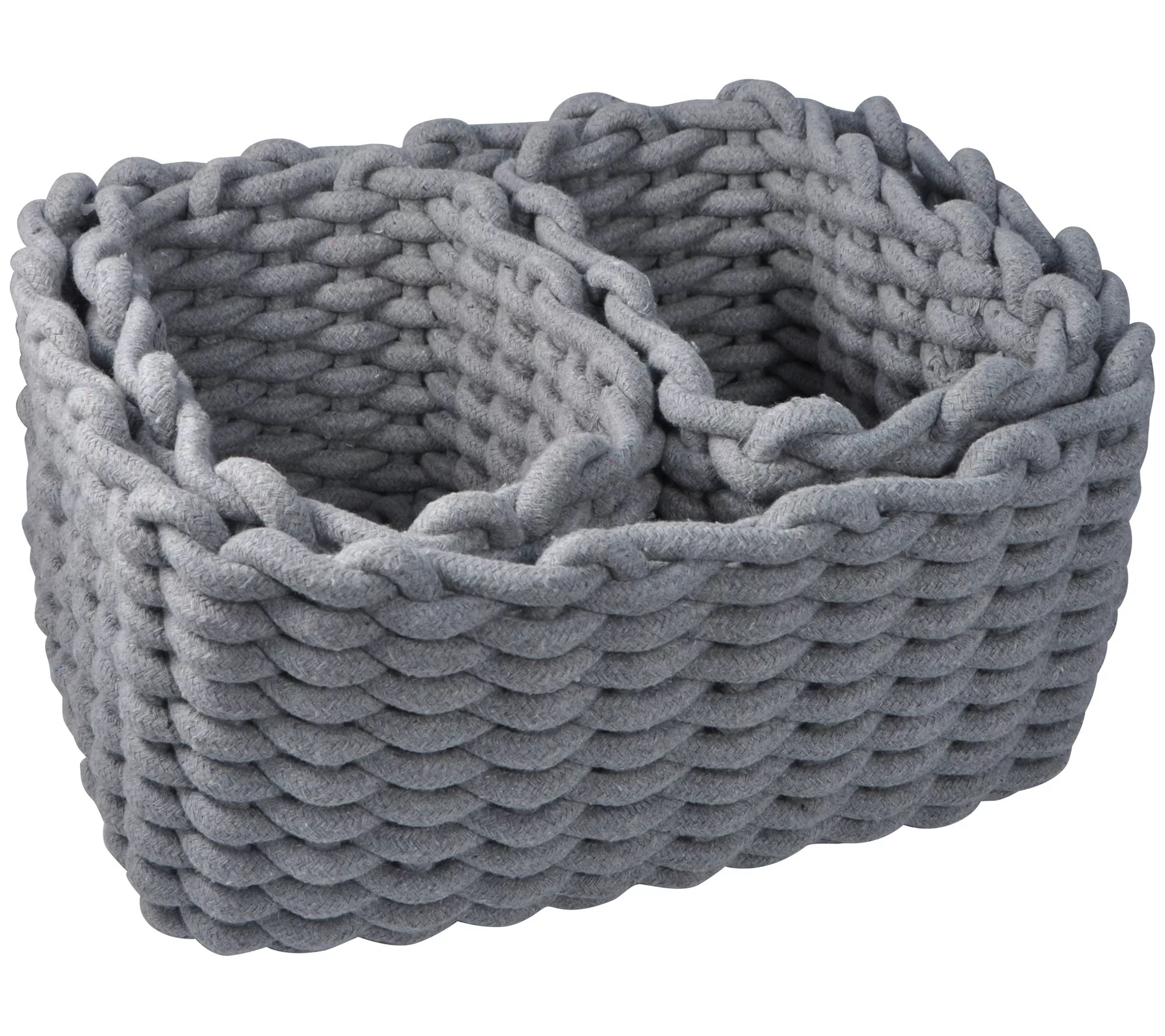 StorAll 3Piece Assorted Size Cotton Woven Basket Set