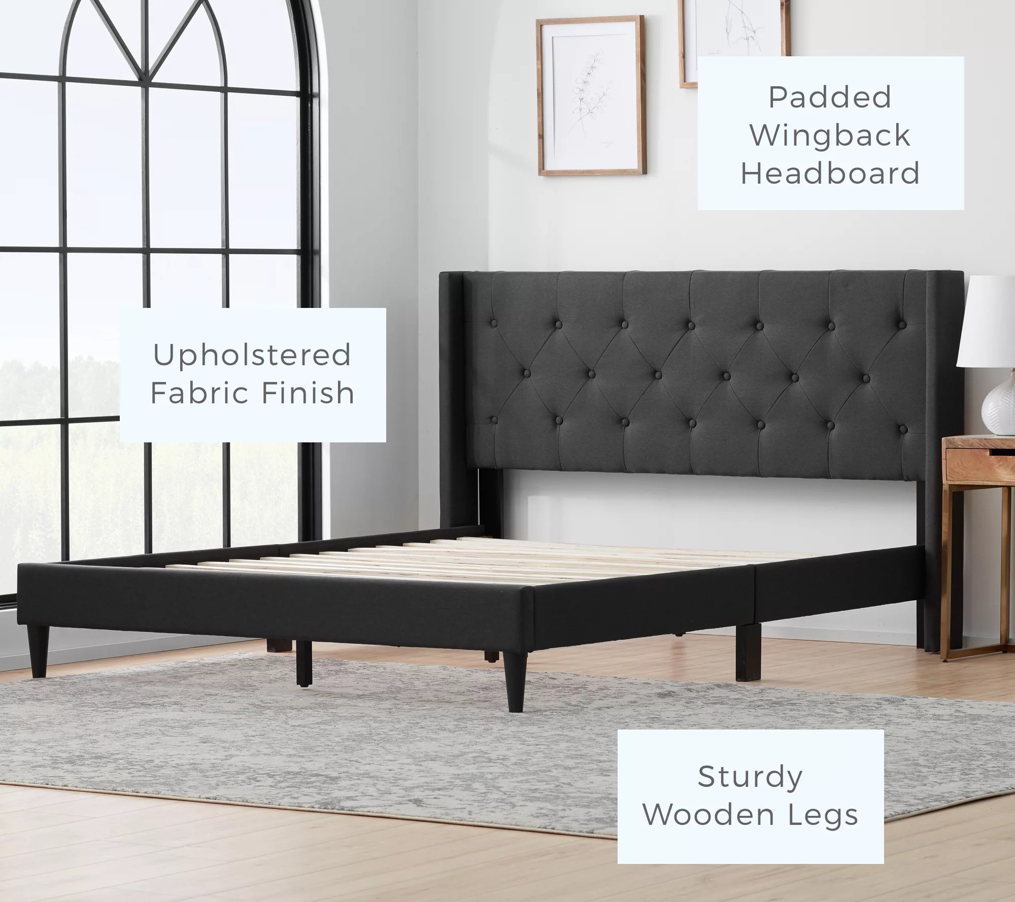 Brookside Bella Wingback Upholstered King Bed