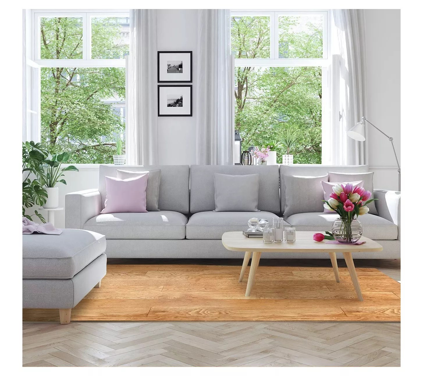 Sorbus Wood Grain Floor Foam Mats 16Piece