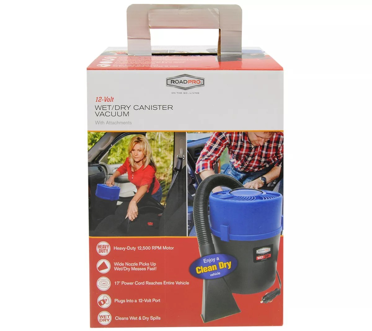 RoadPro® Portable 1 Gallon Wet/Dry Vac 12Volt