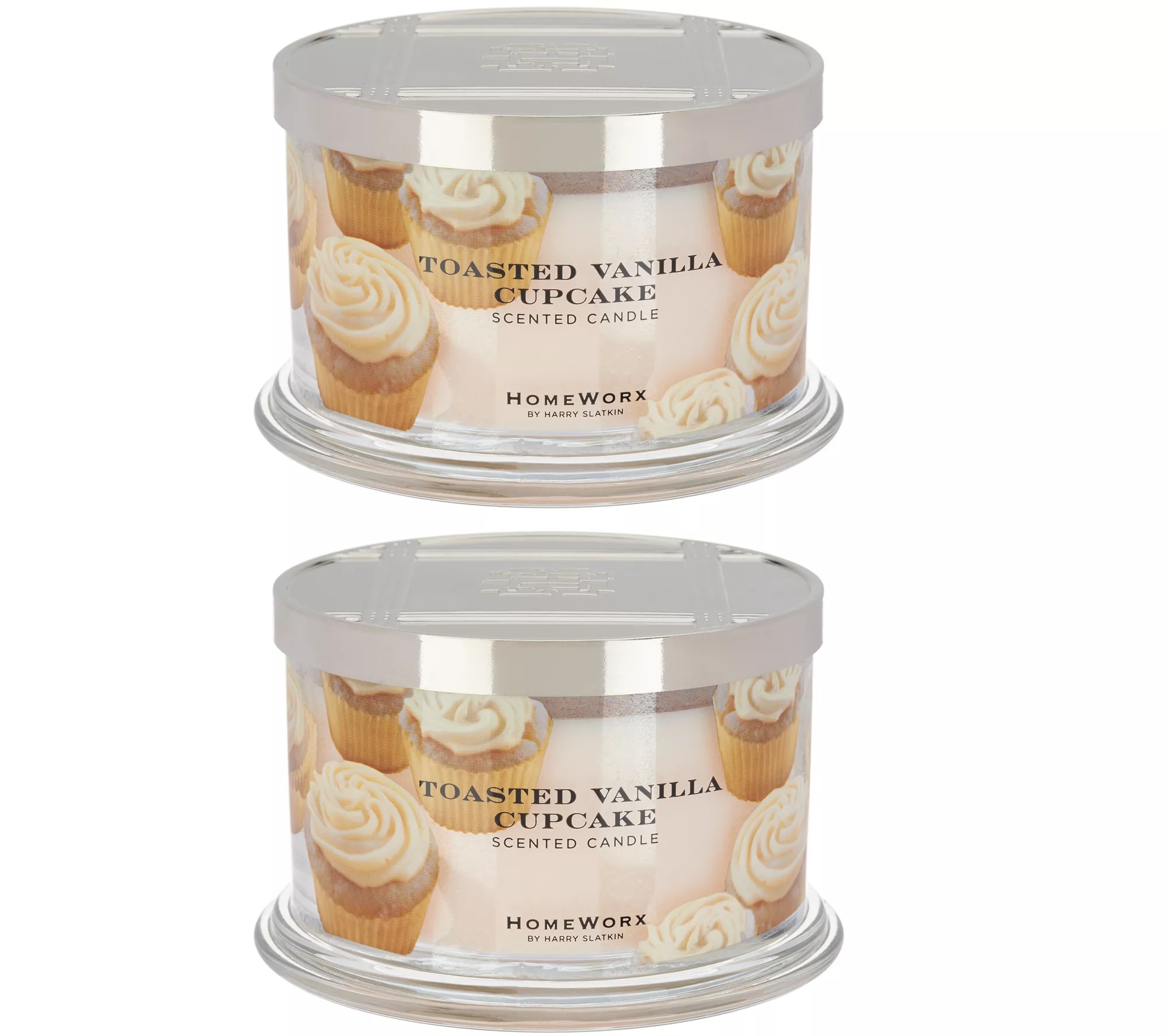 "As Is" HomeWorx by Harry Slatkin 2 Toasted Vanilla Cupcake Candles