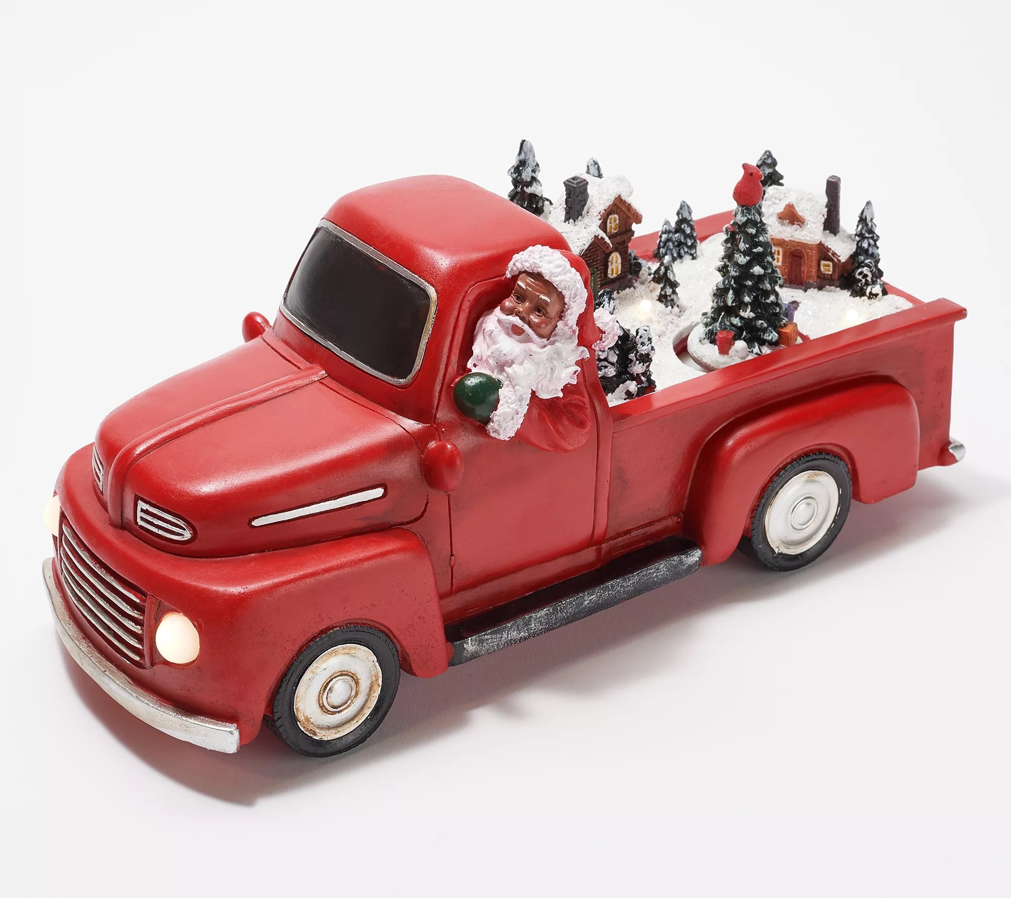 Mr. Christmas Santa in Red Truck with Animated Scene
