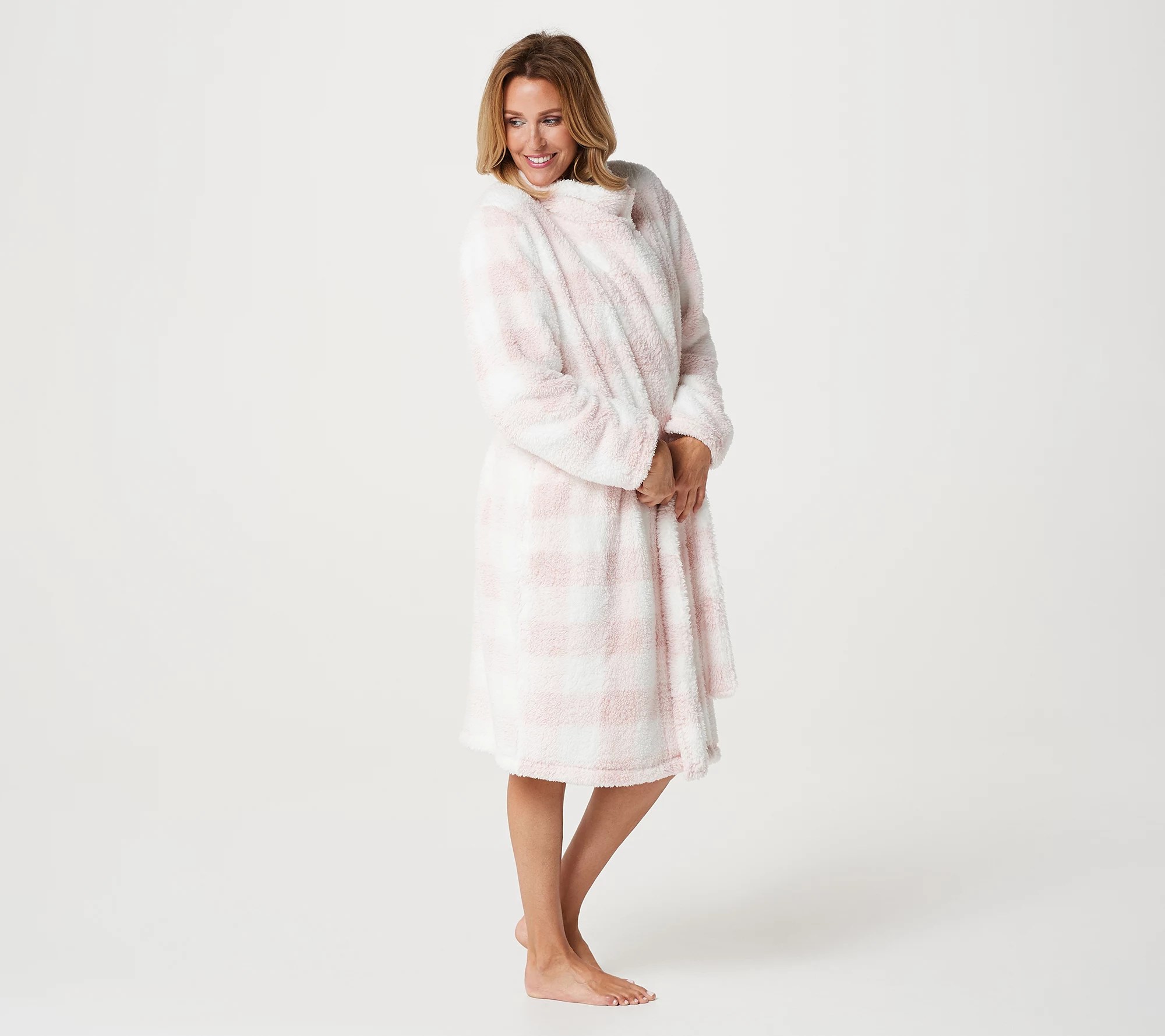 Berkshire Blanket Snap Collar Plush Robe w/ Sherpa and Pockets