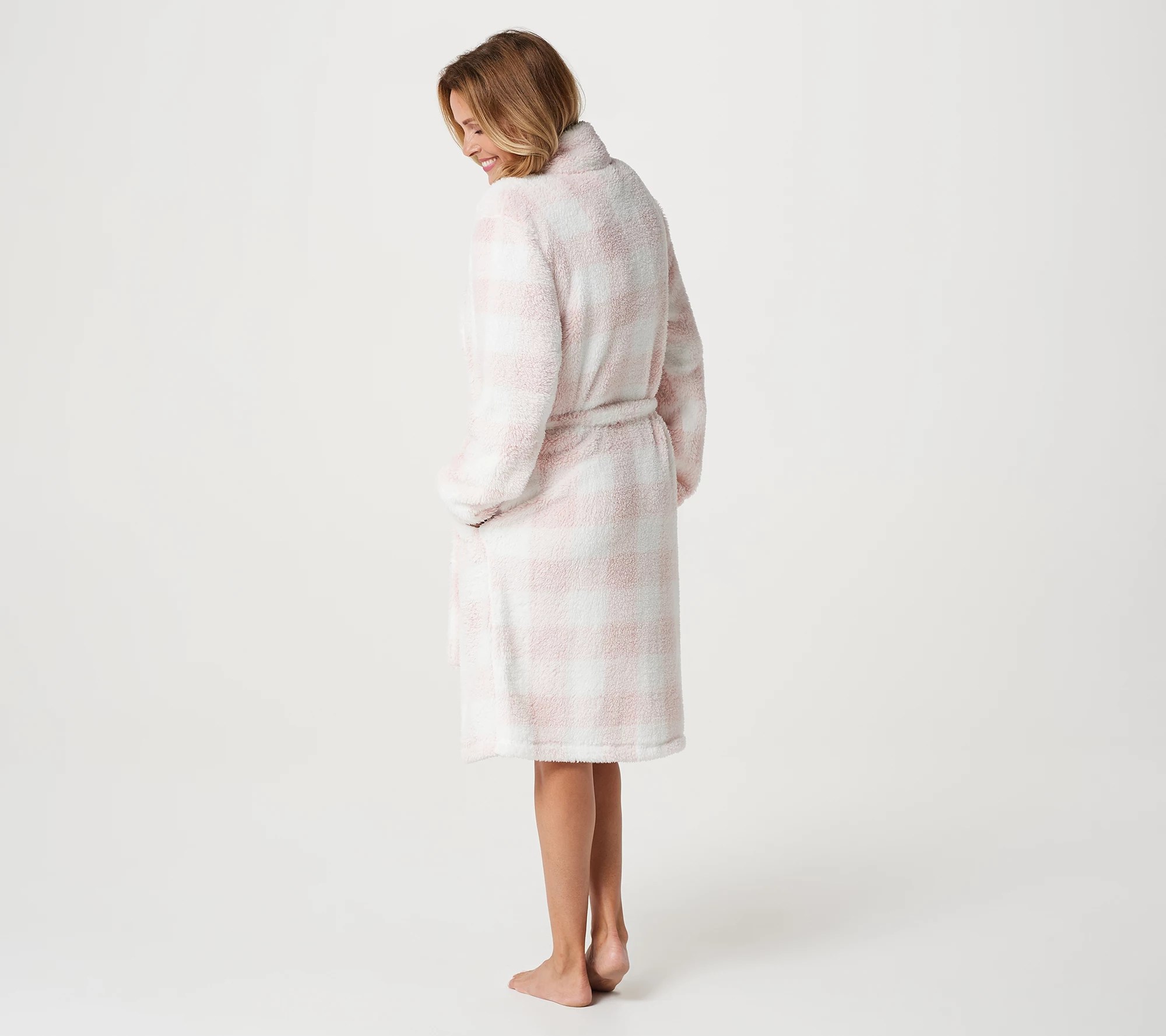 Berkshire Blanket Snap Collar Plush Robe w/ Sherpa and Pockets