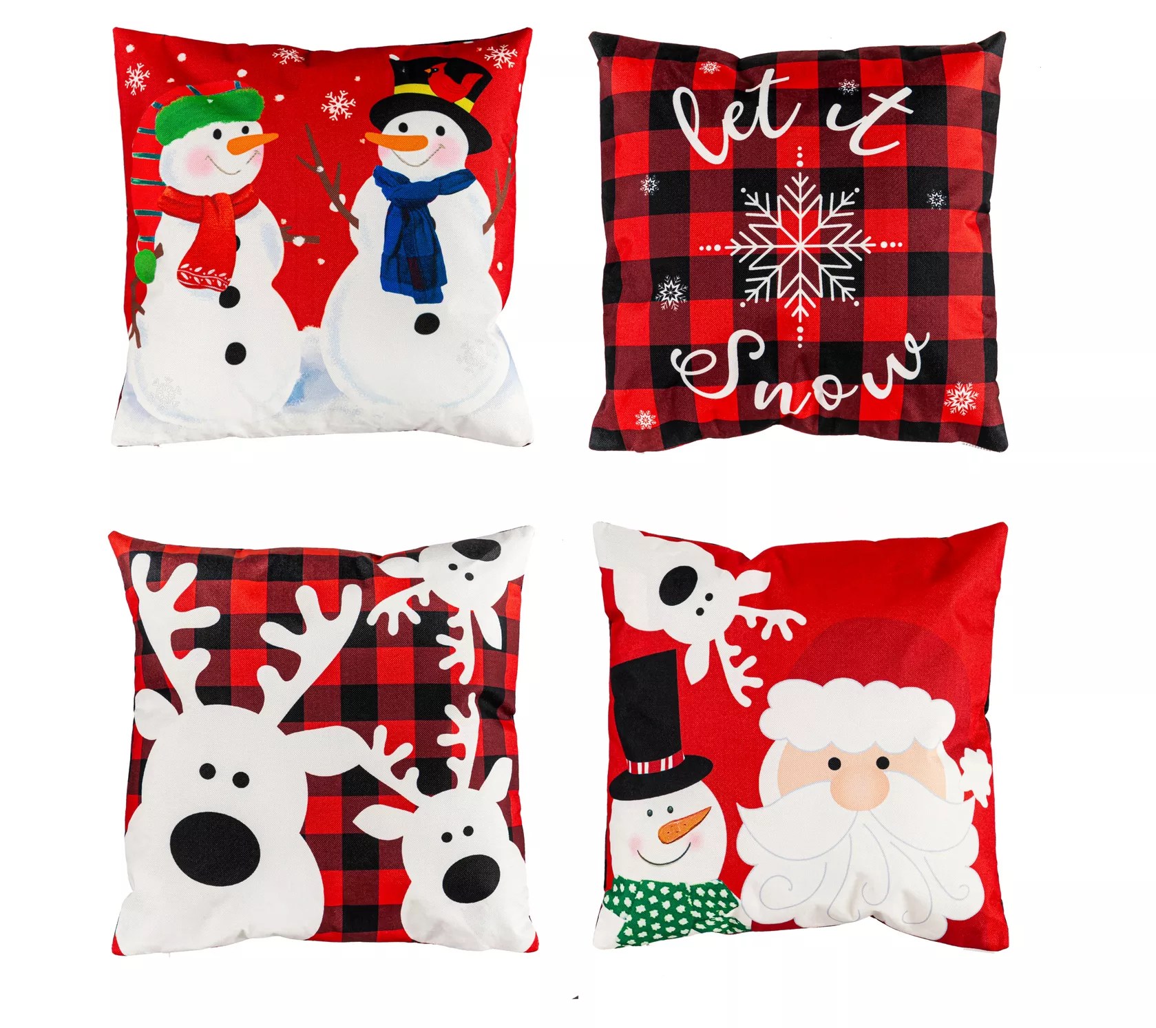 Evergreen Interchangeable Pillow Cover Set of 4, Let It Snow