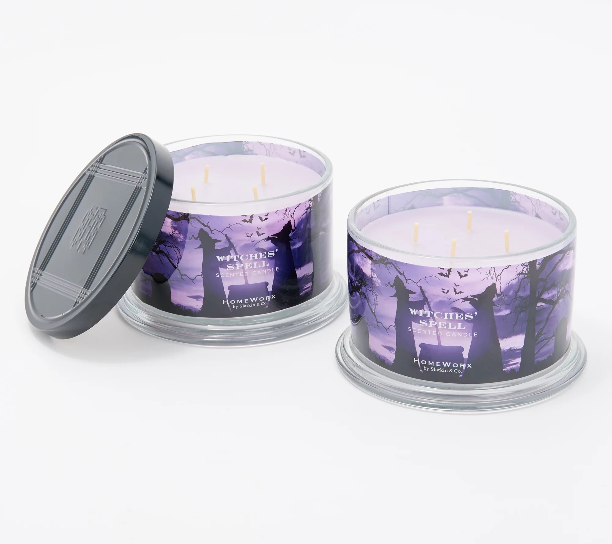 "As Is" HomeWorx by Slatkin & Co. S/2 Witch's Spell Candles