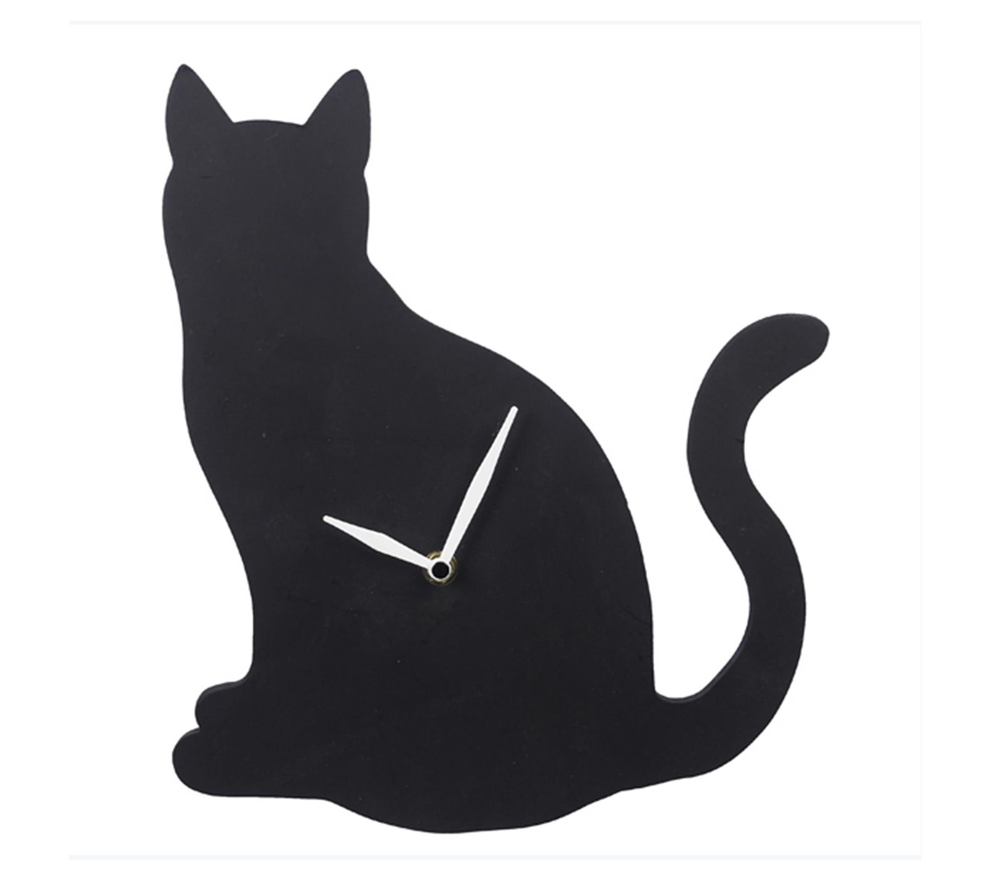 Young's Wood Cat Shaped Cutout Wall Clock